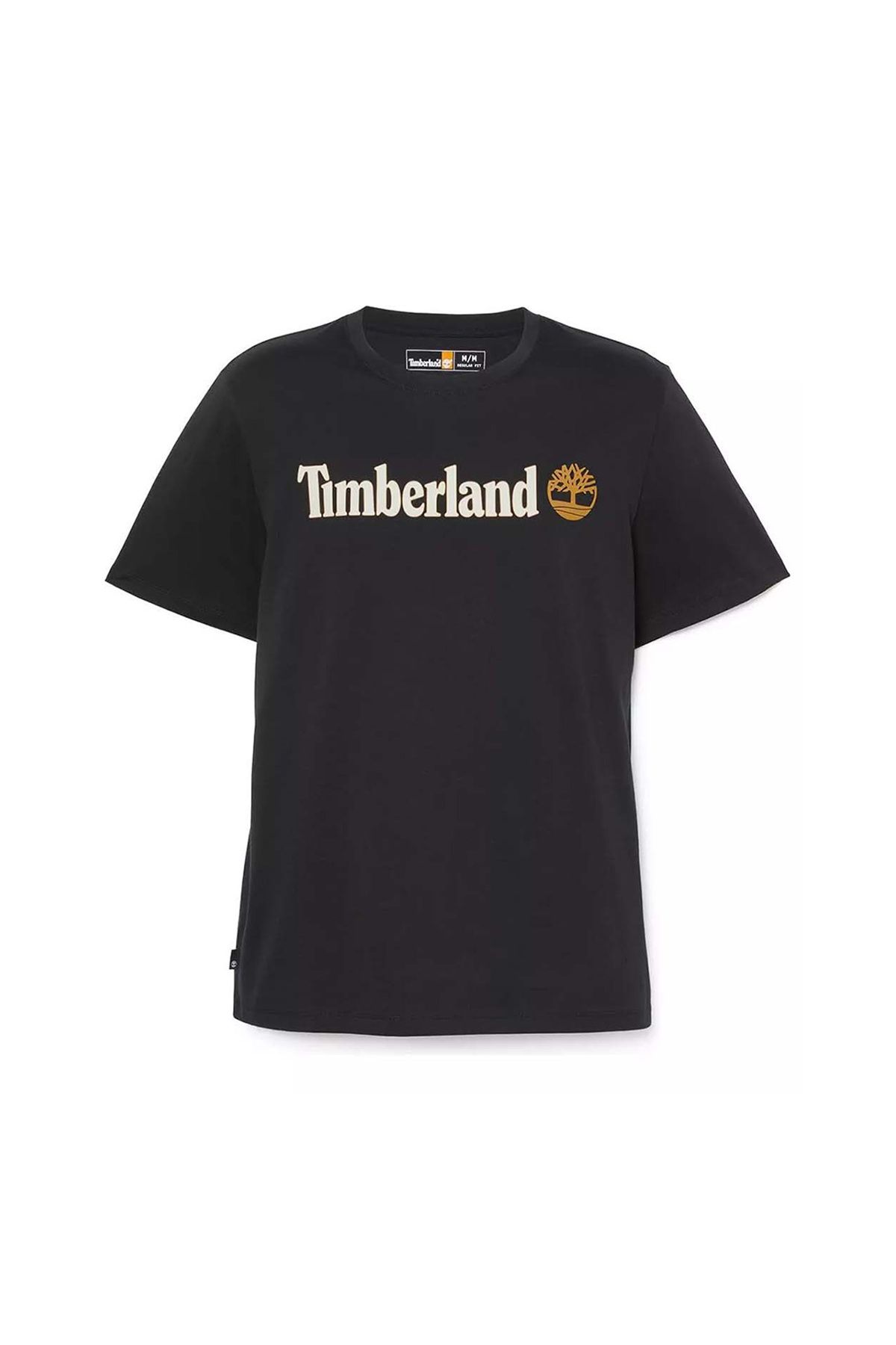 Timberland Linear Logo Erkek Siyah Yuvarlak Yaka Tişört