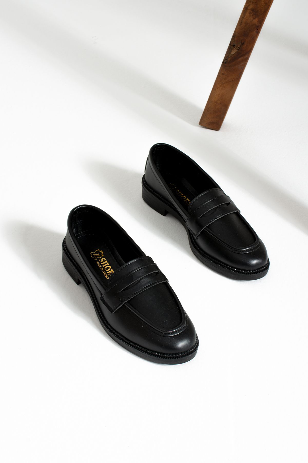 İnan Ayakkabı Kadın Loafer Günlük Klasik Ayakkabı Casual Makosen Siyah