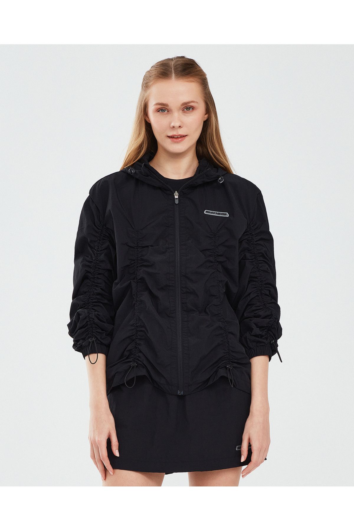 Skechers Micro Collection W Hooded Jacket Kadın Siyah Ceket S241094-001