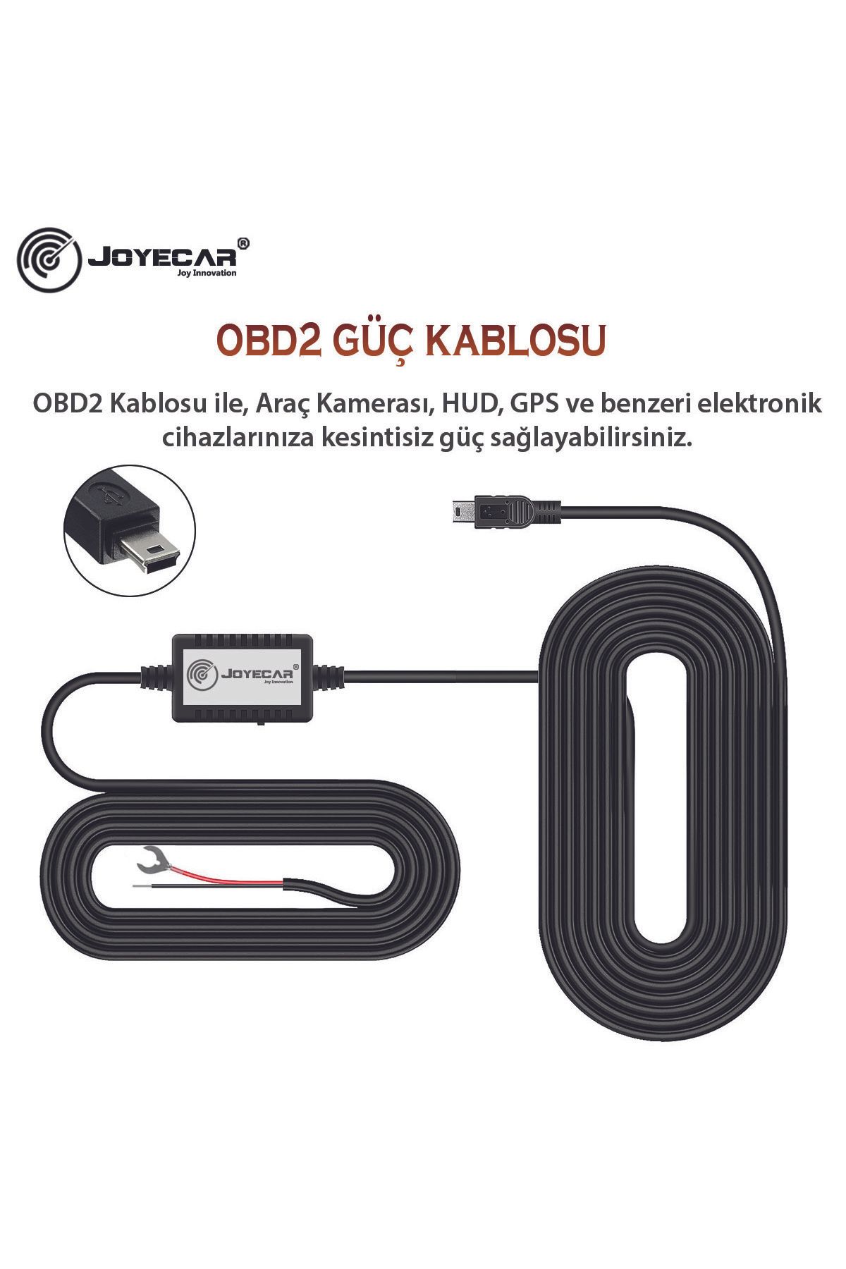 Joyecar OBD2 Araç Kamera Park Modu Gözetim Kablosu Akü Akım Voltaj Korumalı