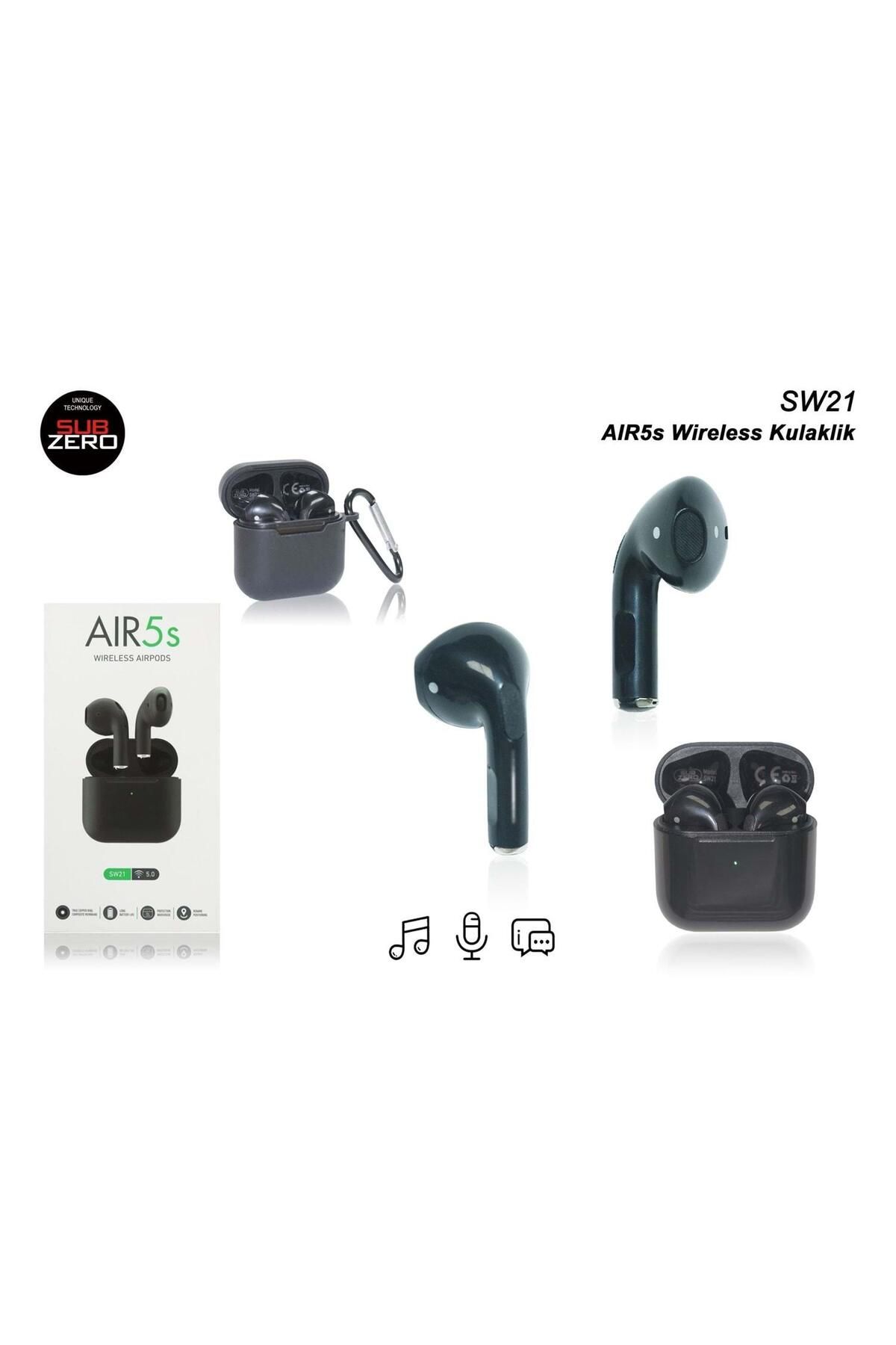 Subzero SW21 AIR5s Siyah Kılıf Hediyeli Bluetooth Kulaklık