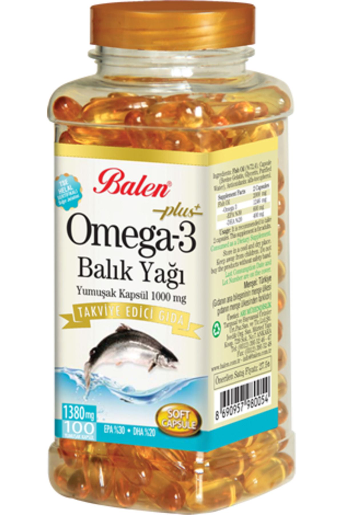 Balen Omega 3 Balık Yağı Yumuşak Kapsül 1380 Mg* 100