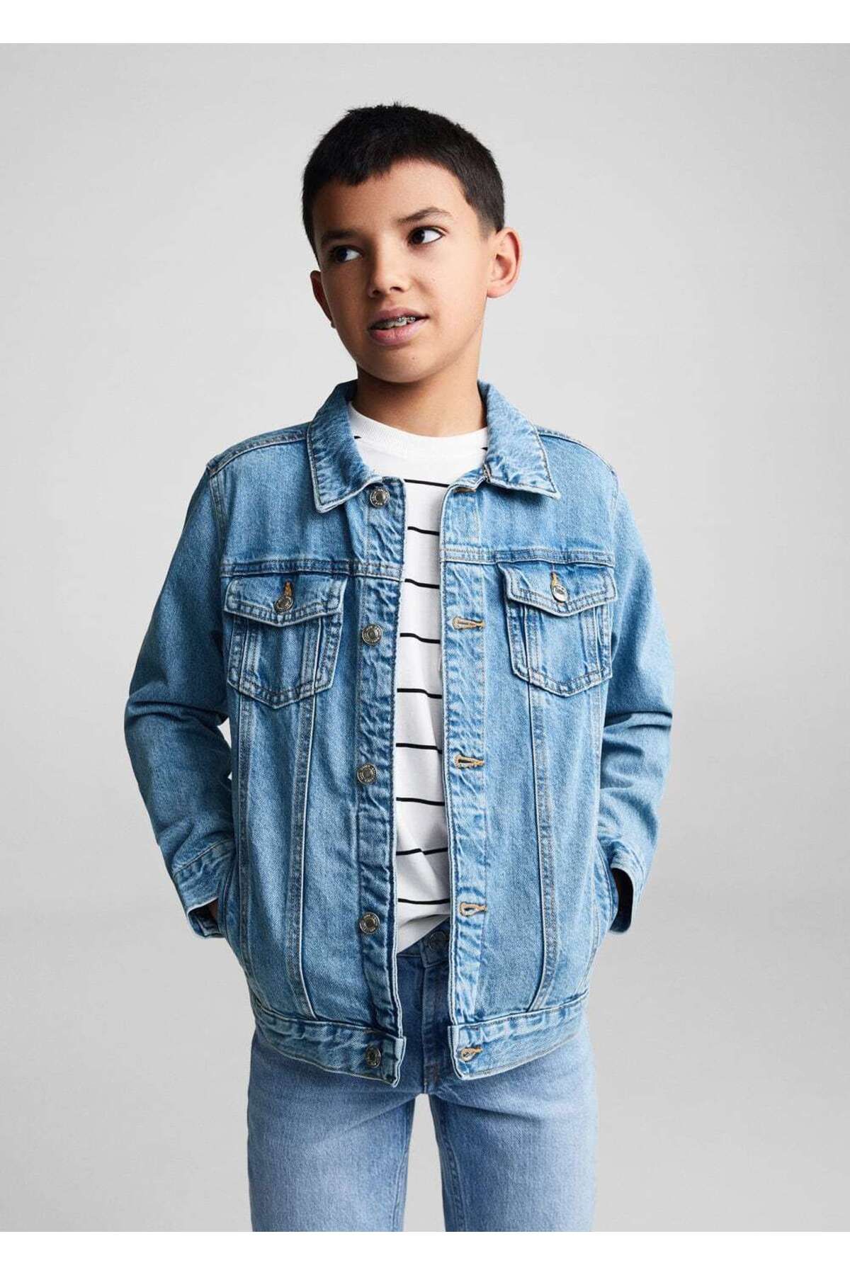 MANGO Kids Cepli Denim Ceket