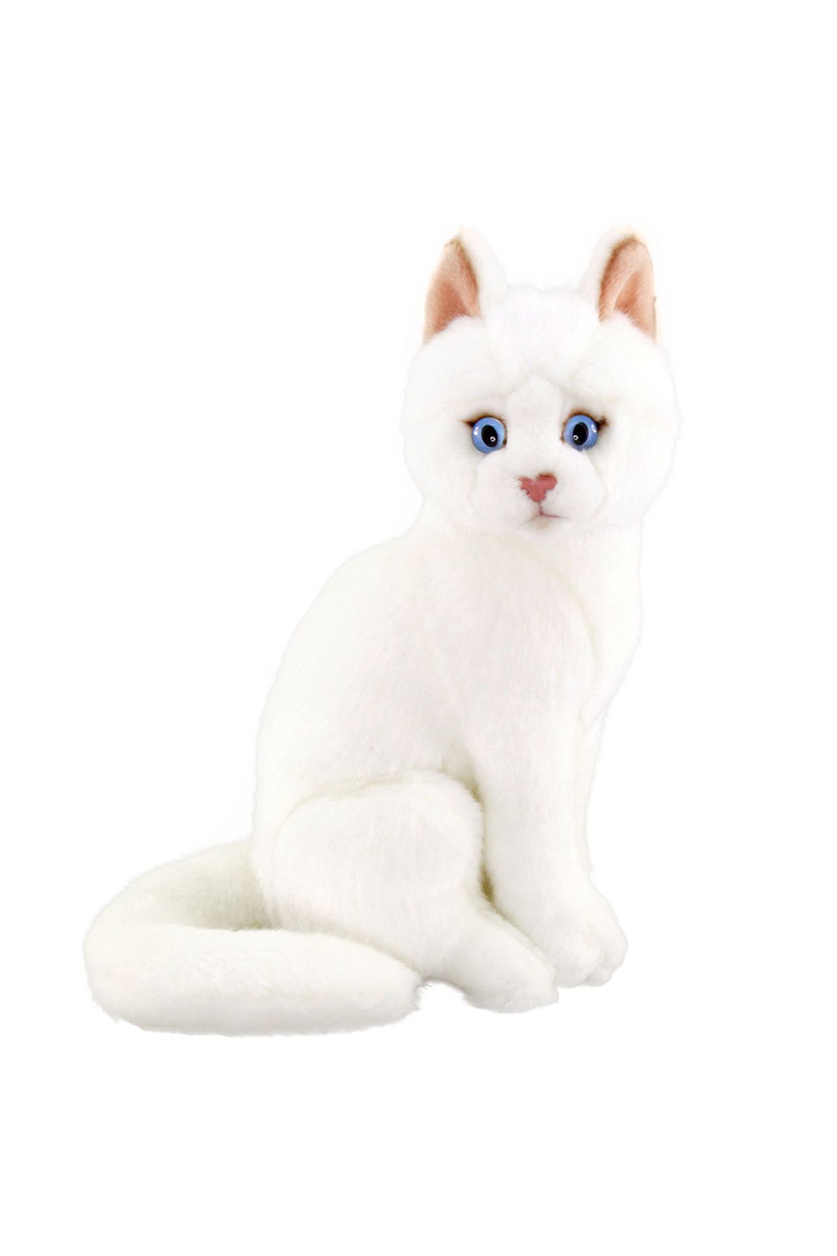 Genel Markalar Oturan Beyaz Kedi Peluş Oyuncak 22cm