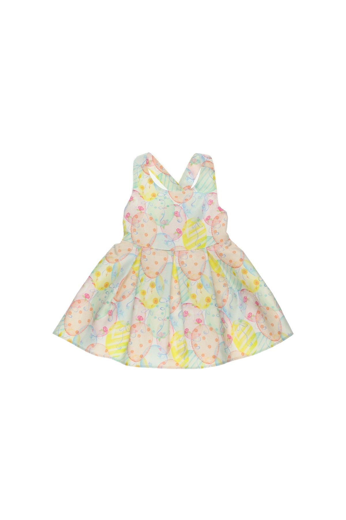 Panço Kız Bebek Desenli Elbise
