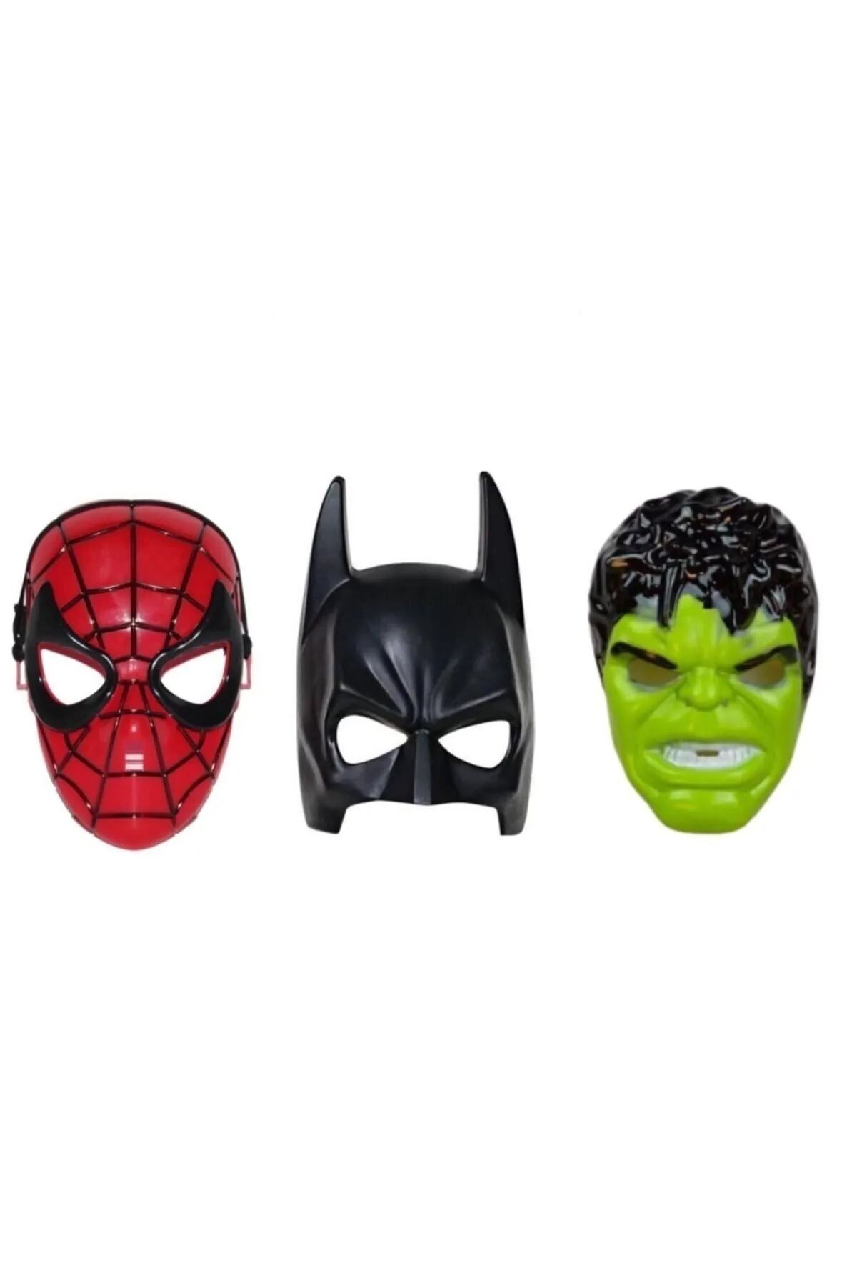 Tinky Winky Avengers Süper Set Spiderman Örümcek Adam Batman Hulk Maske 3 Adet