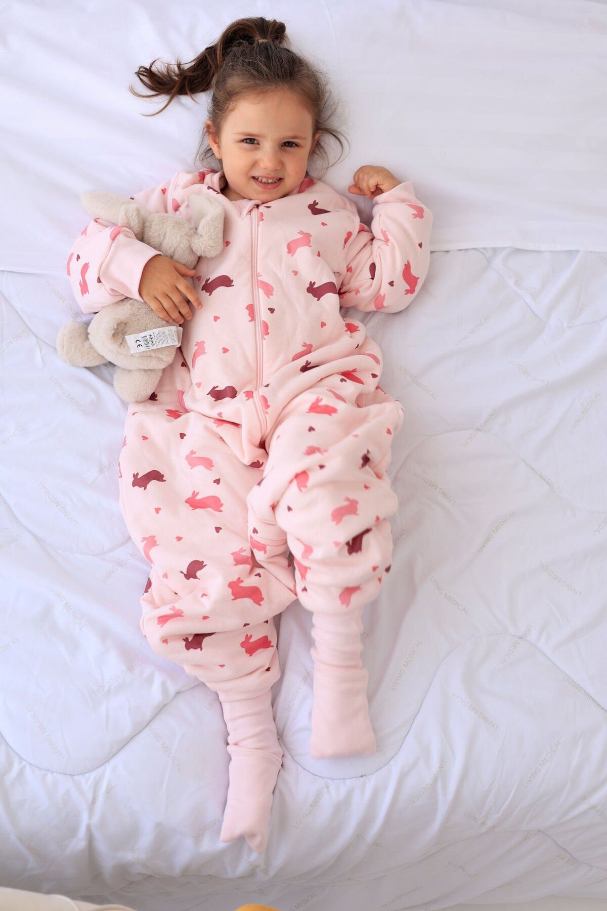 Ninana baby Kız Çocuk Ayaklı Uyku Tulumu - Tavşanlı