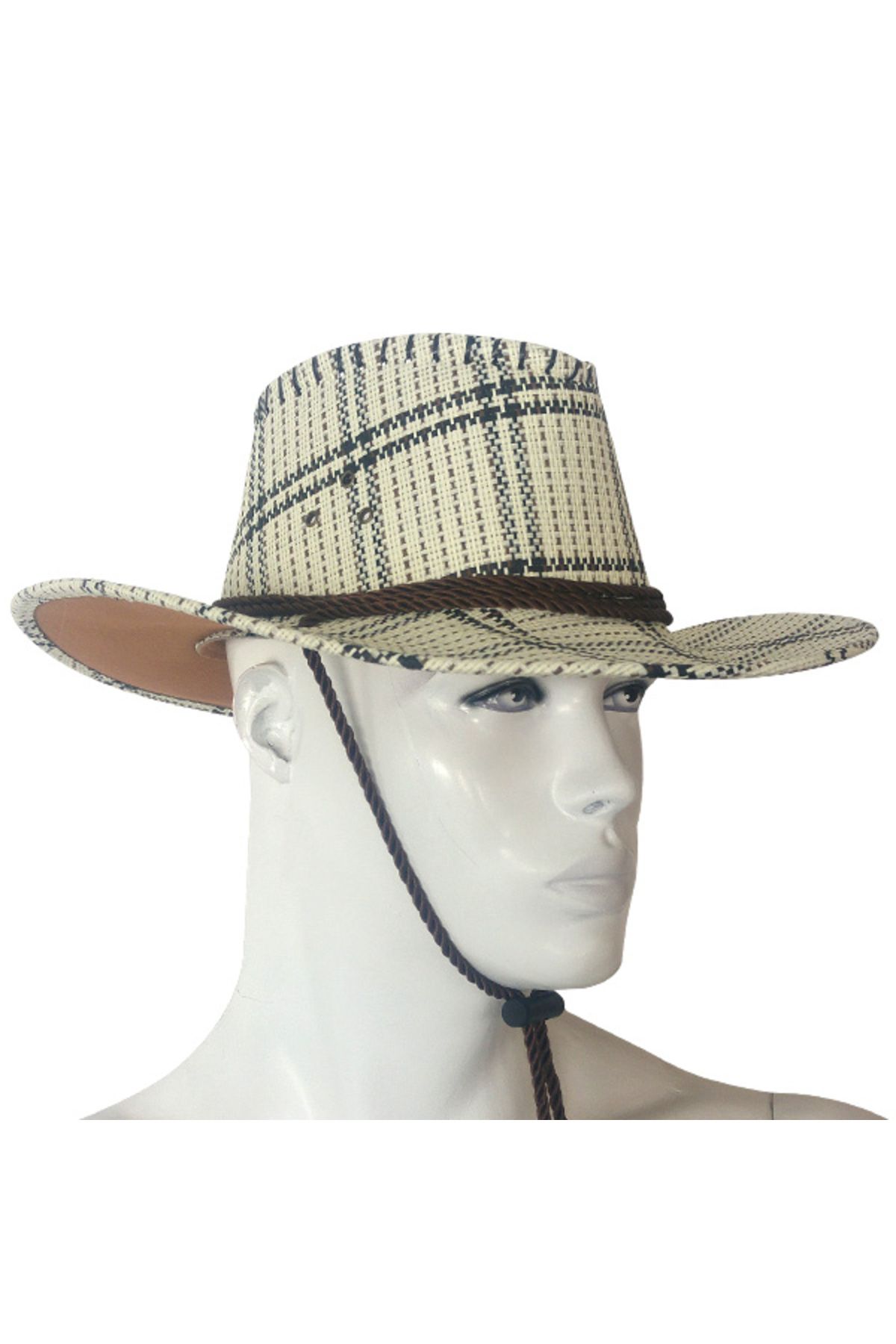 Genel Markalar Hs-11079 Kovboy Şapka Desenli Beyaz