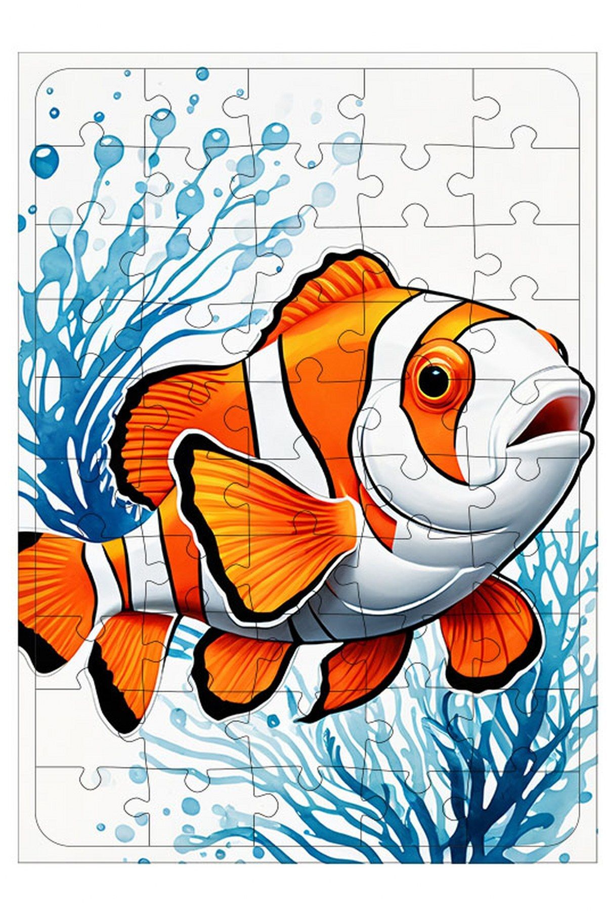 Tablomega Ahşap Mdf Puzzle Yapboz Palyaço Balığı Ve Mercanlar 50 Parça 35*50 cm