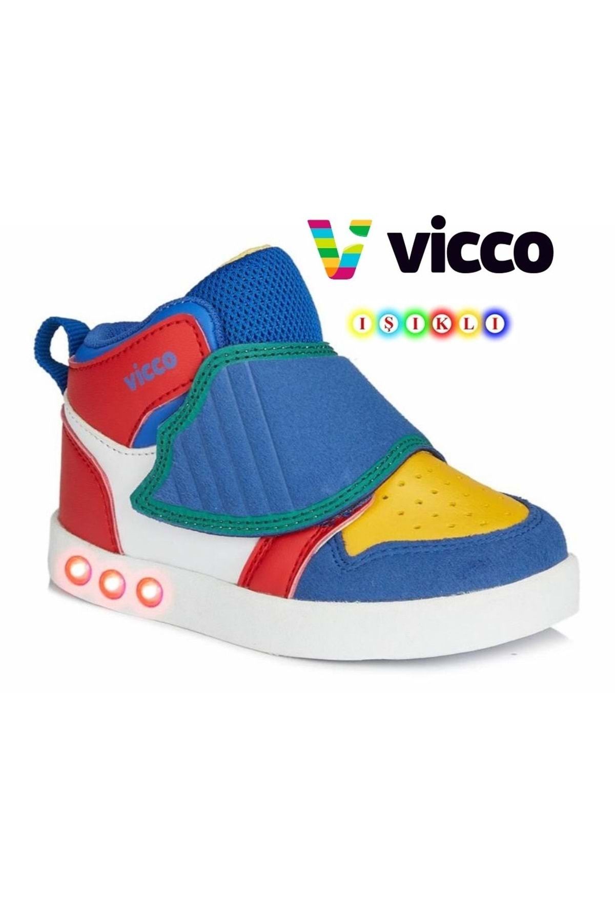 Vicco Ufo Işıklı Ortopedik Çocuk Boğazlı Spor Ayakkabı Mavi