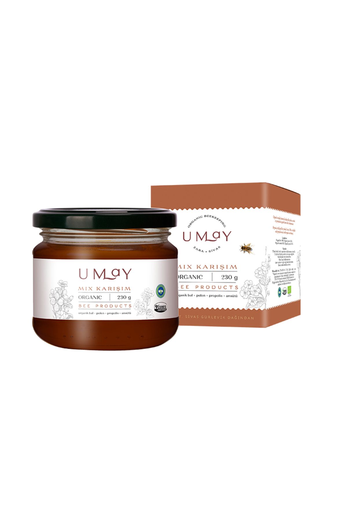 Umay Herbal Organik ( Bal - Polen - Propolis - Arısütü)mix Karışım 230 gr
