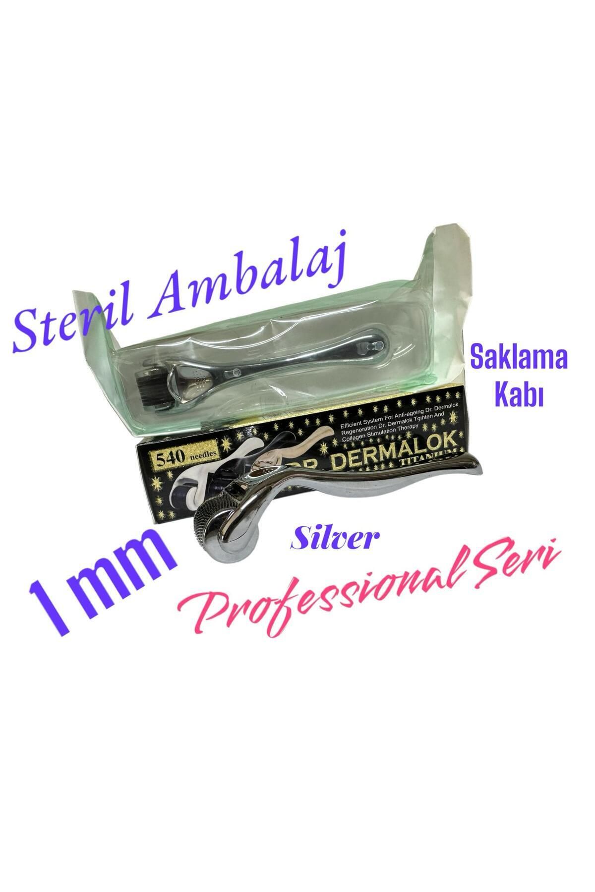 Dr.Dermalok Dermaroller SİLVER Professional-Saç, Sakal, Kaş Serum Kullanımına Uygun Yeni Seri 1mm