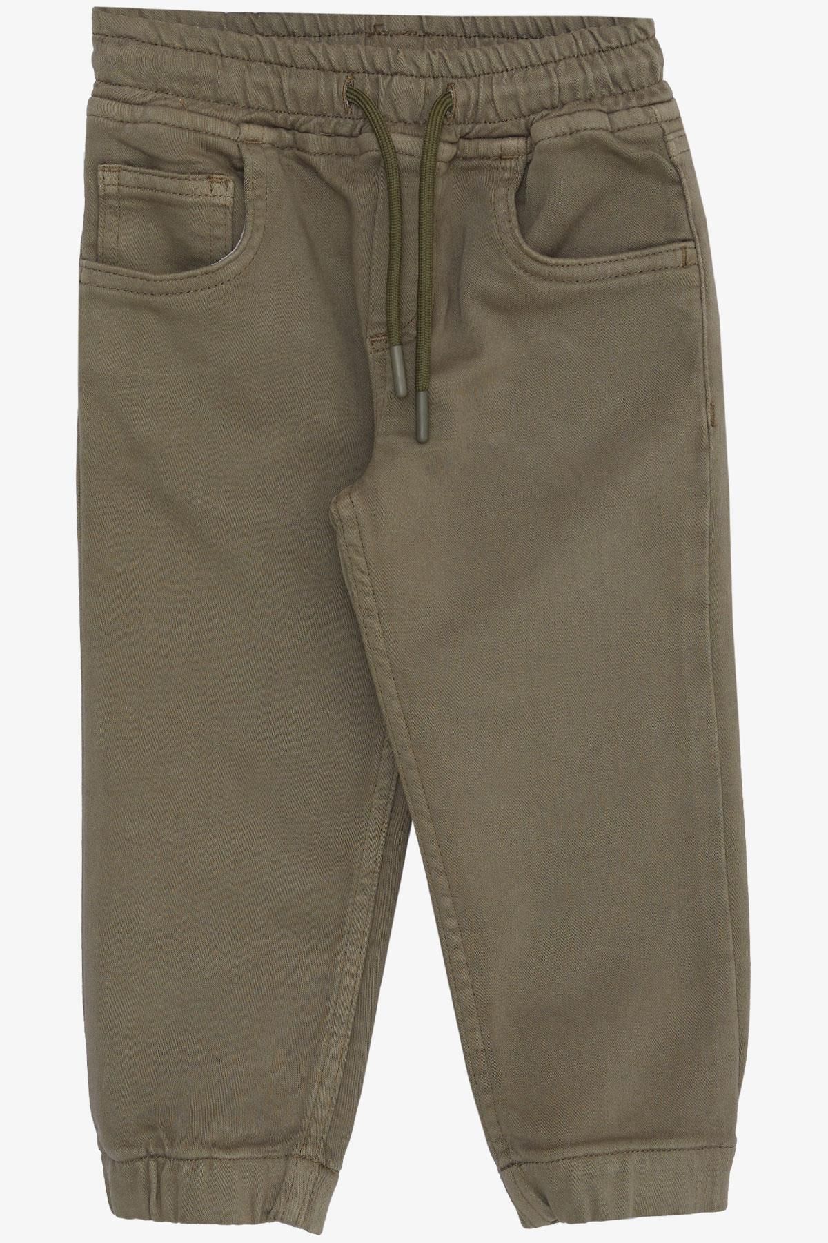 Breeze Erkek Çocuk Pantolon Bağcıklı Beli Paçası Lastikli 1.5-5 Yaş, Koyu Haki Yeşil