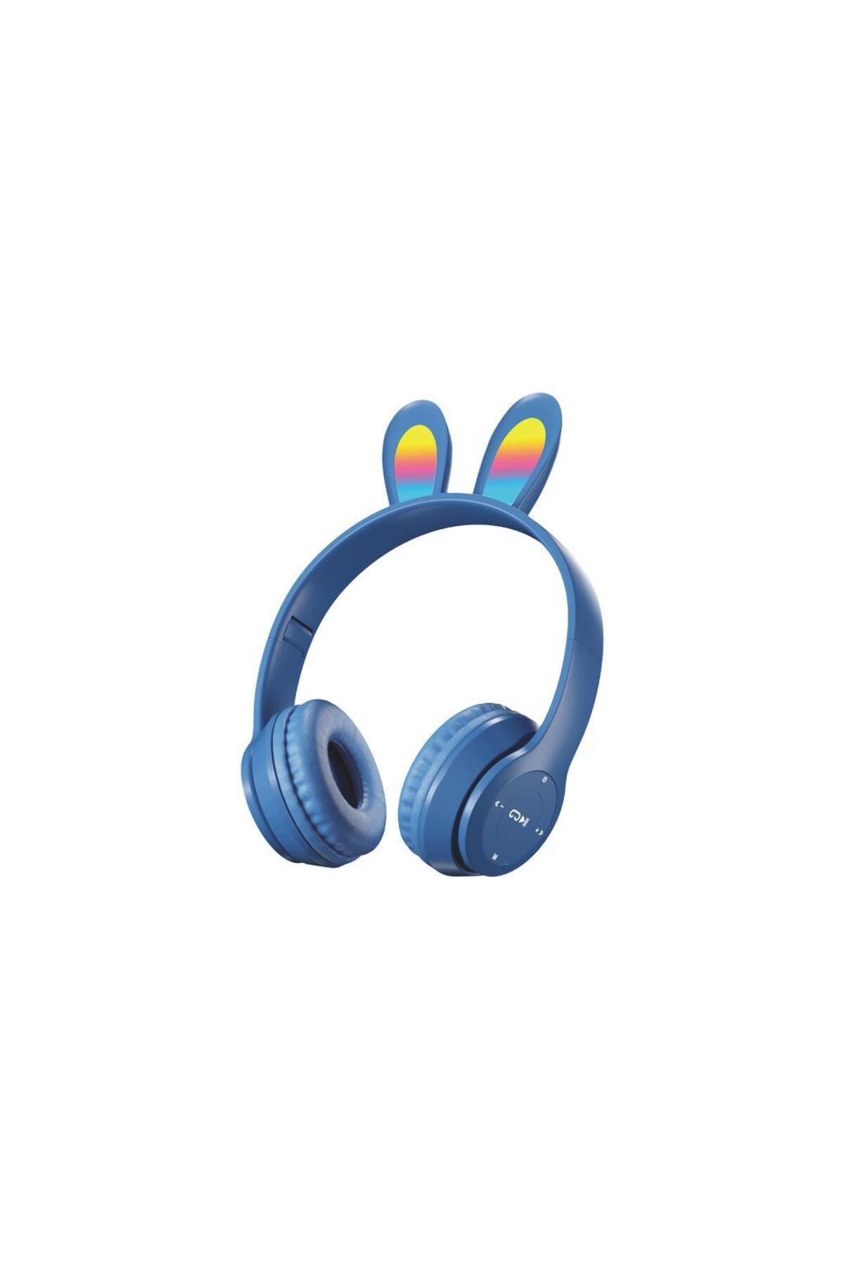 Sunix Wireless 5.0 Stereo Tavşan Kulak Üstü Bluetooth Kulaklık Mavi Blt-43