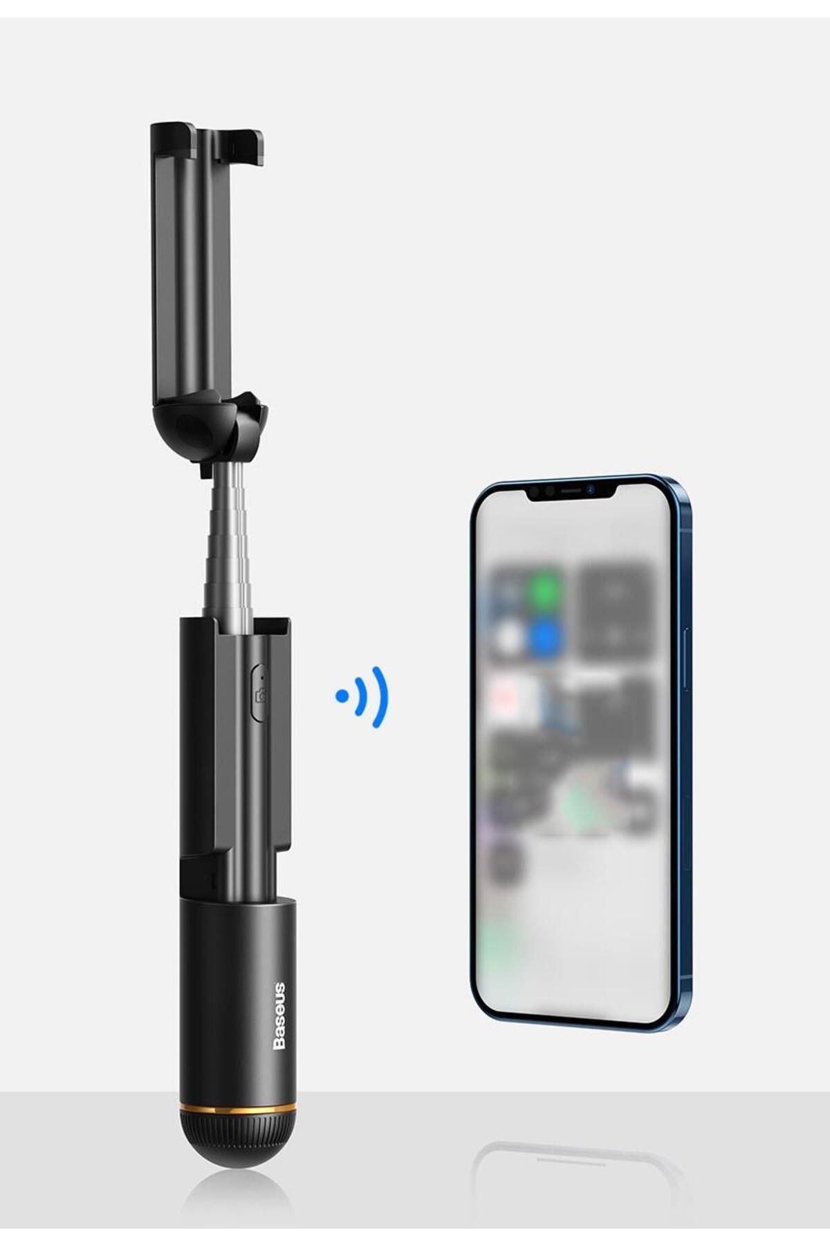 Baseus Taşınabilir Katlanabilir Dahili Pilli Bluetooth Selfie Çubuğu Kablosuz Monopod Teleskopic Çub