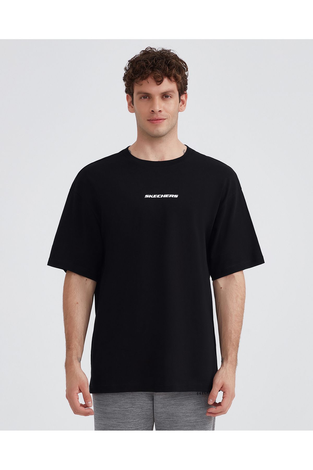 Skechers M Graphic Tee Oversize T-shirt Erkek Siyah Tshirt S232404-001