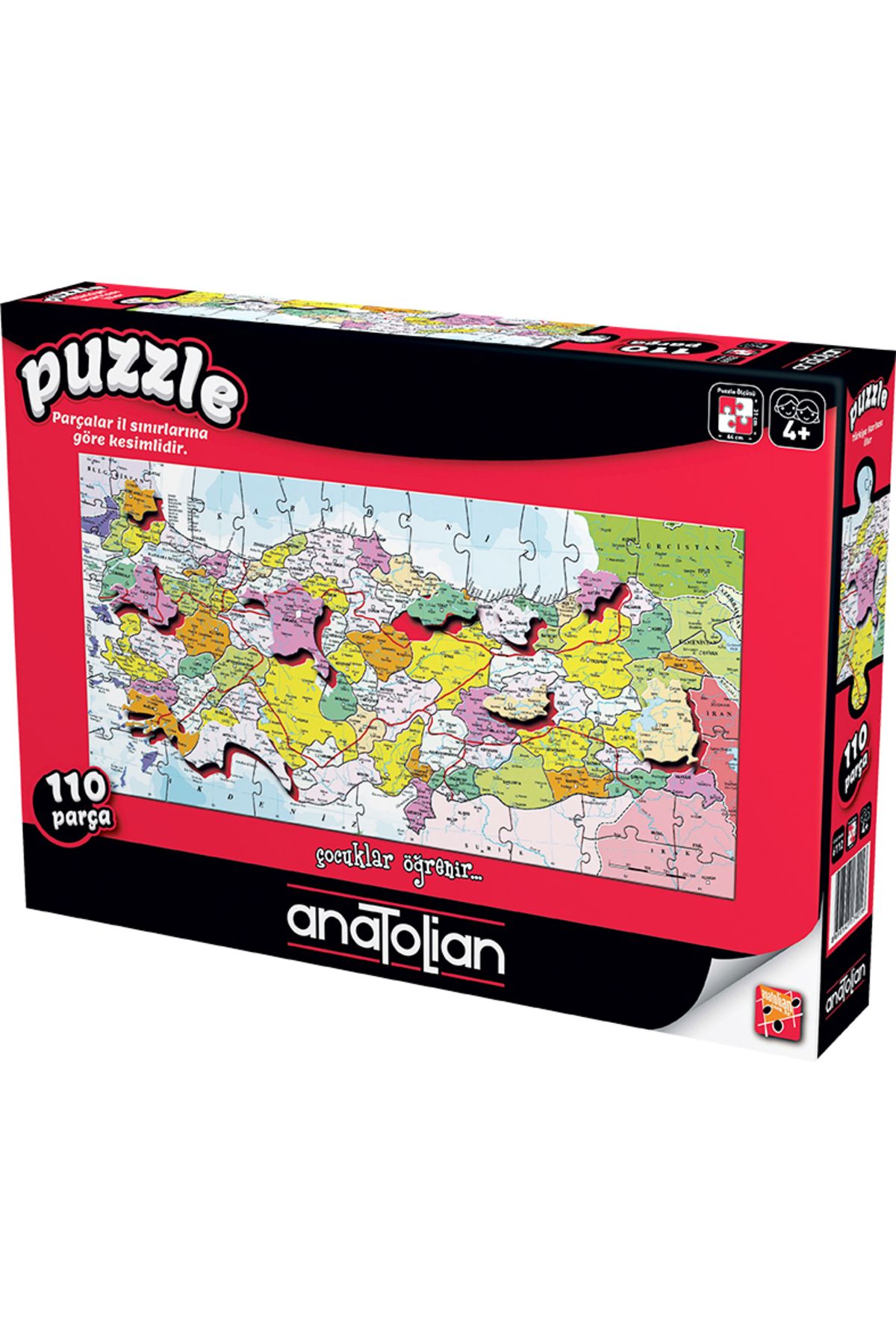 Anatolian Puzzle 110 Parçalık Eğitici Puzzle / Türkiye Haritası Iller - Kod:7401
