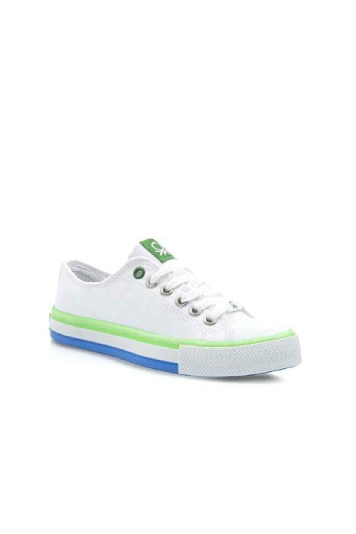 Benetton Bn-30191 Erkek Sneaker Spor Ayakkabı -beyaz-yeşil