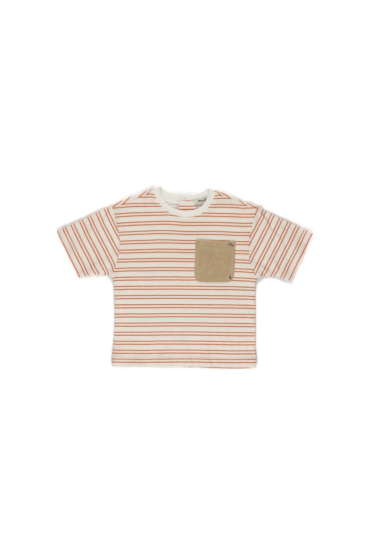 Panço Erkek Bebek Cep Detaylı Çizgili Tişört