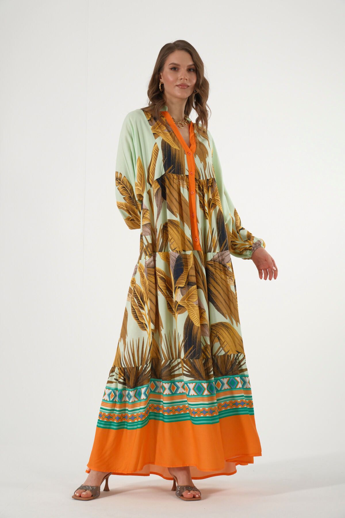 ABBRA Kadın Katleya Model %100 Pamuk Yazlık Elbise