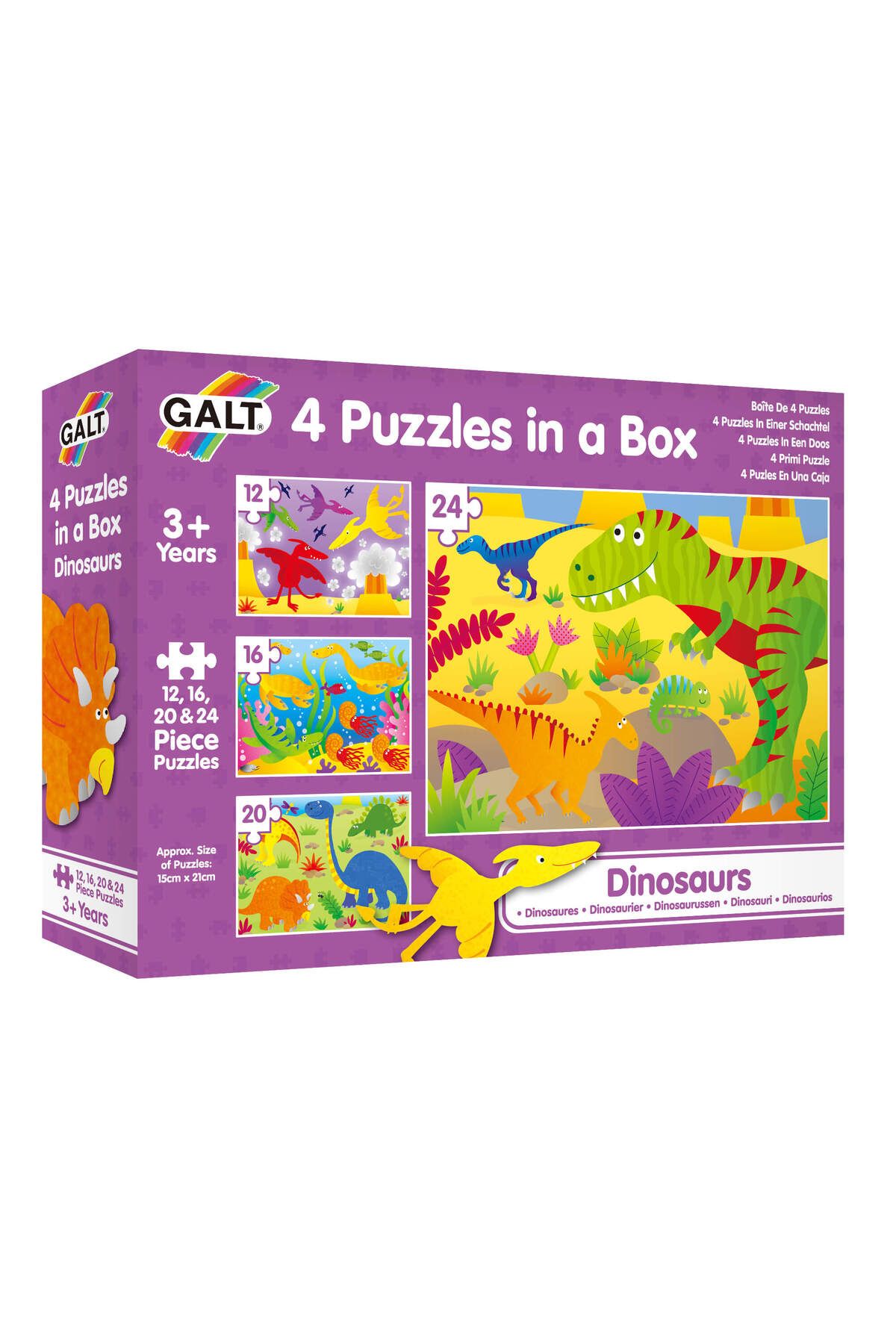 Galt 4 Puzzles In A Box Dinosaurs 3 Yaş