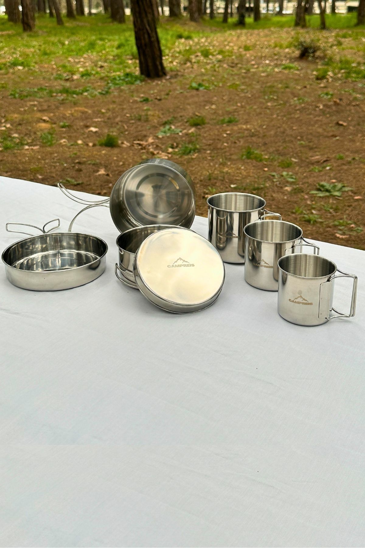 Campreis Sertifikalı Midi Eko Kamp Yemek Seti Çelik