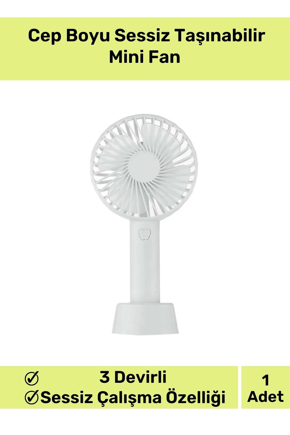Genel Markalar Premium Cep Boyu Sessiz Taşınabilir Mini Fan Usb Şarjlı Pervaneli Soğutucu Küçük El Vantilatörü