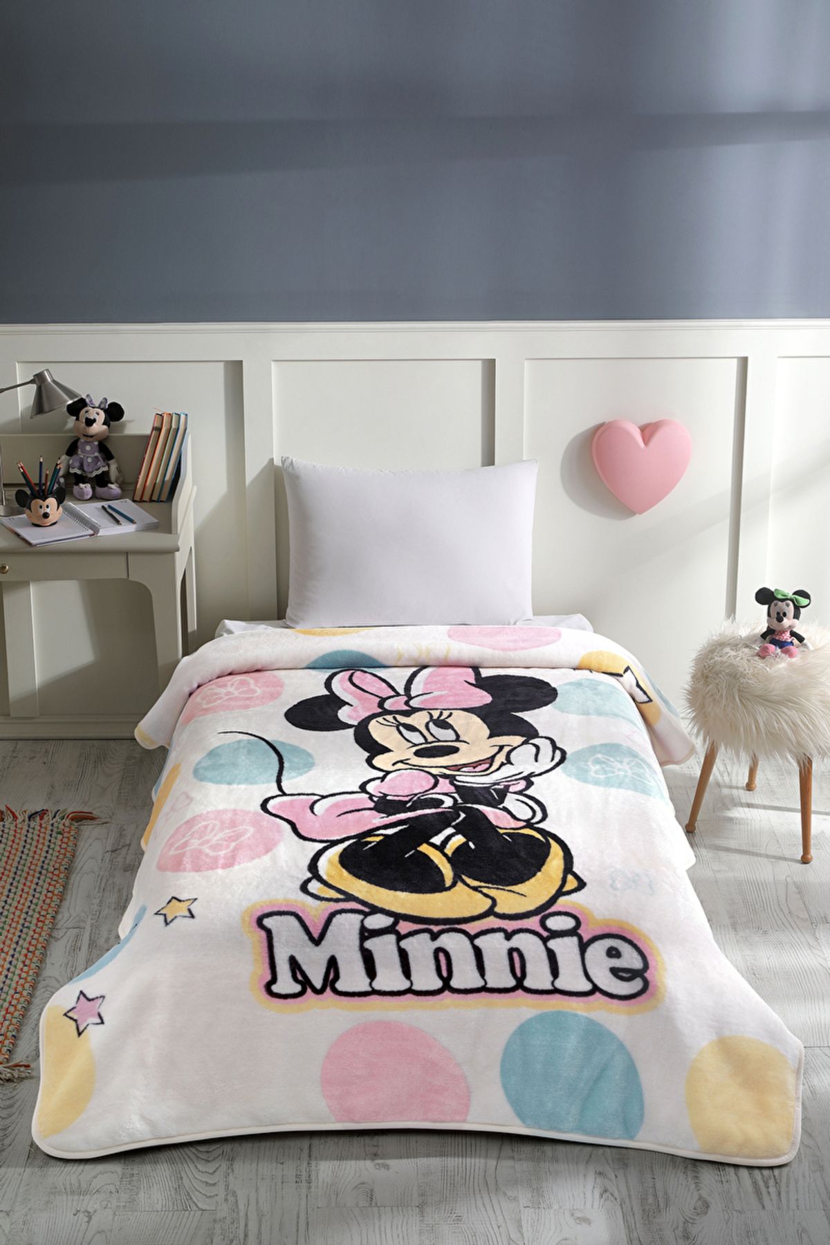 Özdilek Minnie Mouse Happy Disney Lisanslı Tek Kişilik Çocuk Battaniyesi 160x220
