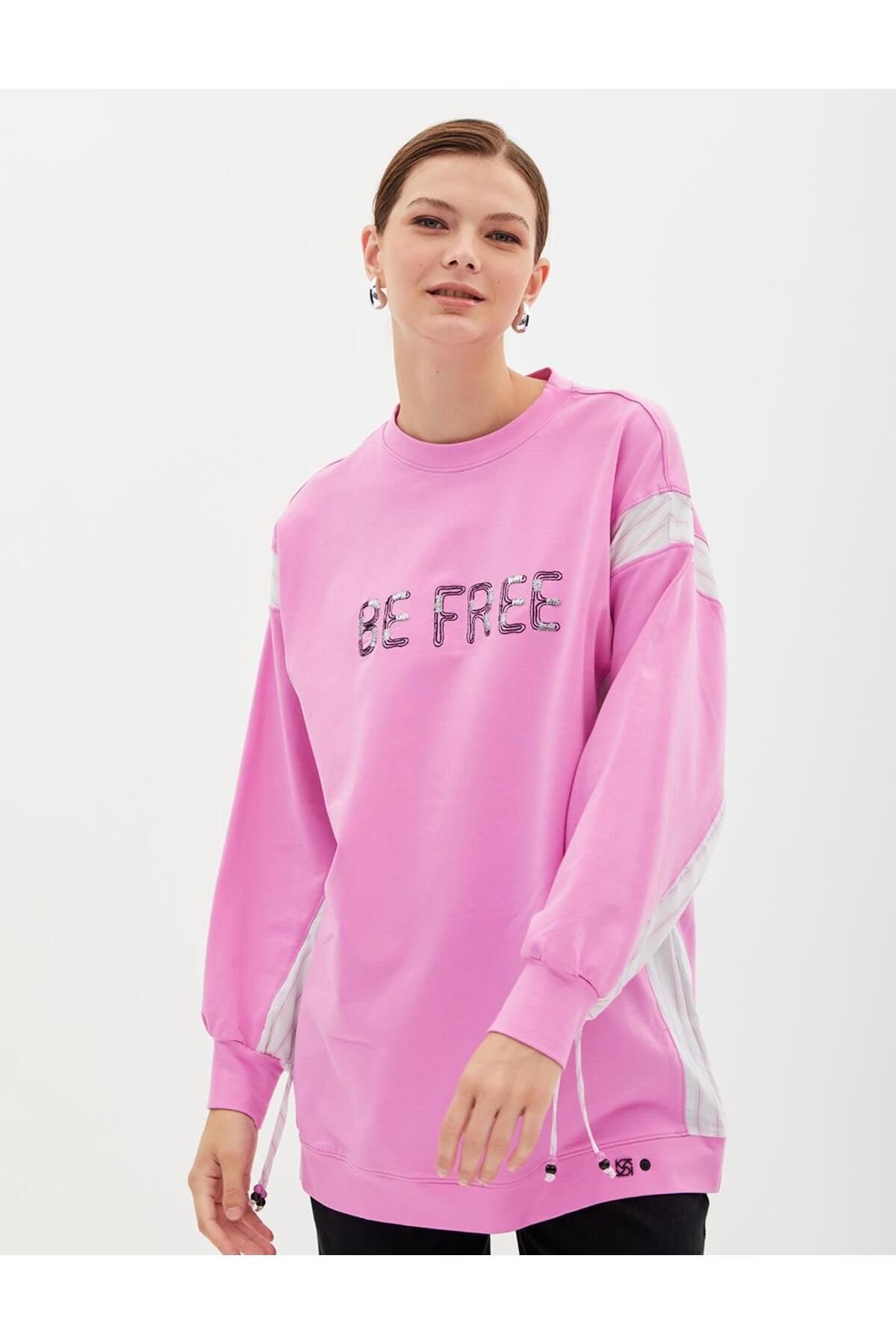 Kayra Sloganlı Sweatshirt Şeker Pembe