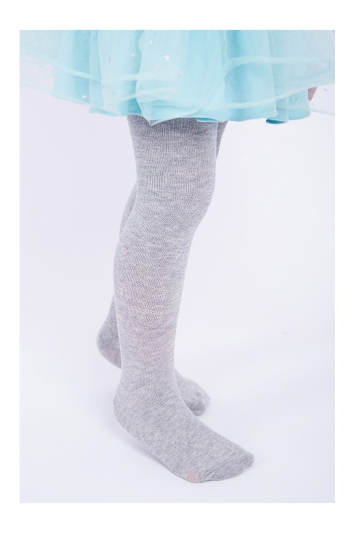 kapsulavm Kız Çocuk Pamuklu Külotlu Çorap Gri