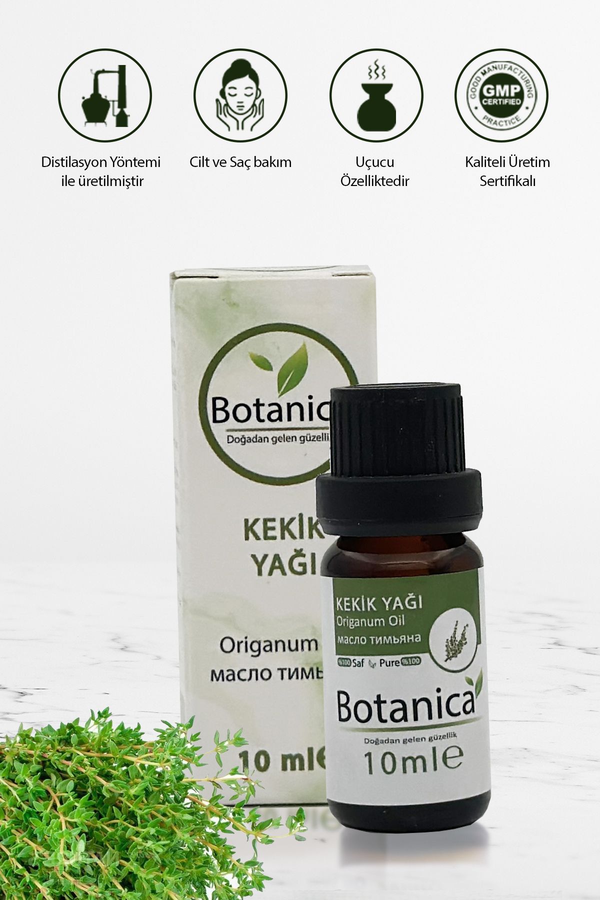 botanica Kekik Yağı - Origanum Onites - ( Saç Dökülmesine Karşı Bakım Yağı ) Origanum Oil Uçucu 10 ml