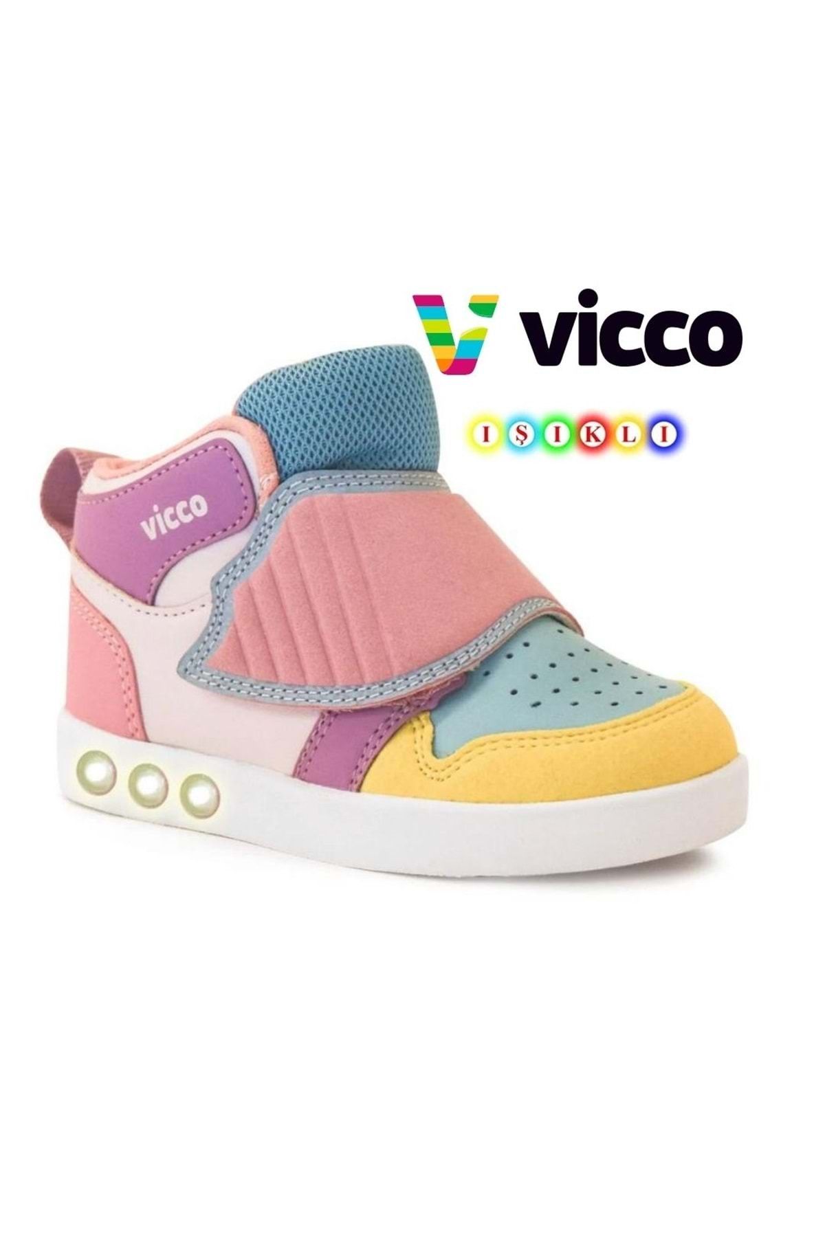 Kocamanlar Ayakkabı Vicco Ufo Işıklı Ortopedik Çocuk Boğazlı Spor Ayakkabı Sarı