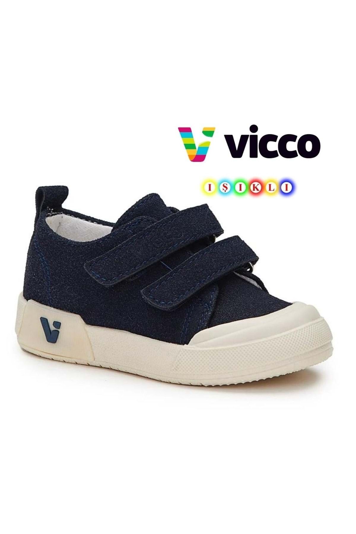Vicco Mago Işıklı Keten Ortopedik Çocuk Spor Ayakkabı Lacivert