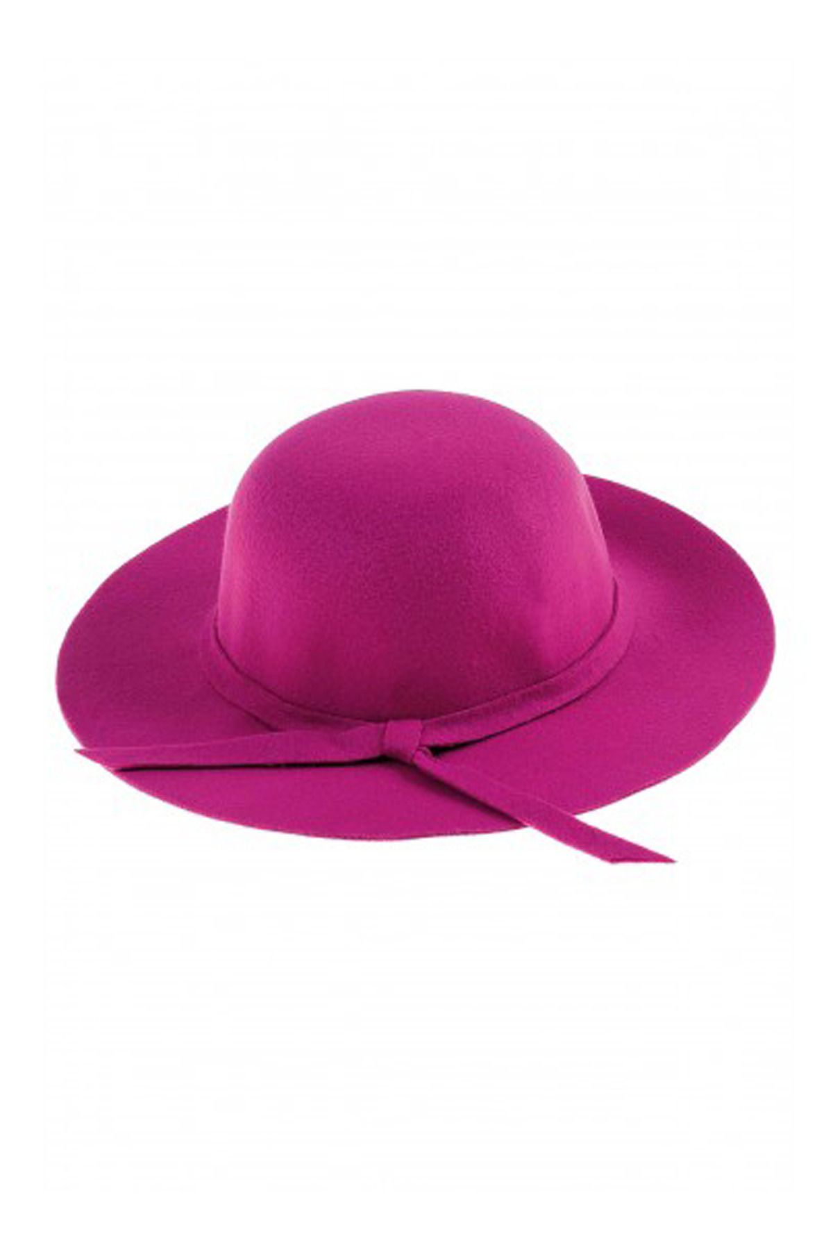 Bay Şapkacı Kız Çocuk Geniş Kenarlı Kaşe Şapka Mor 7168