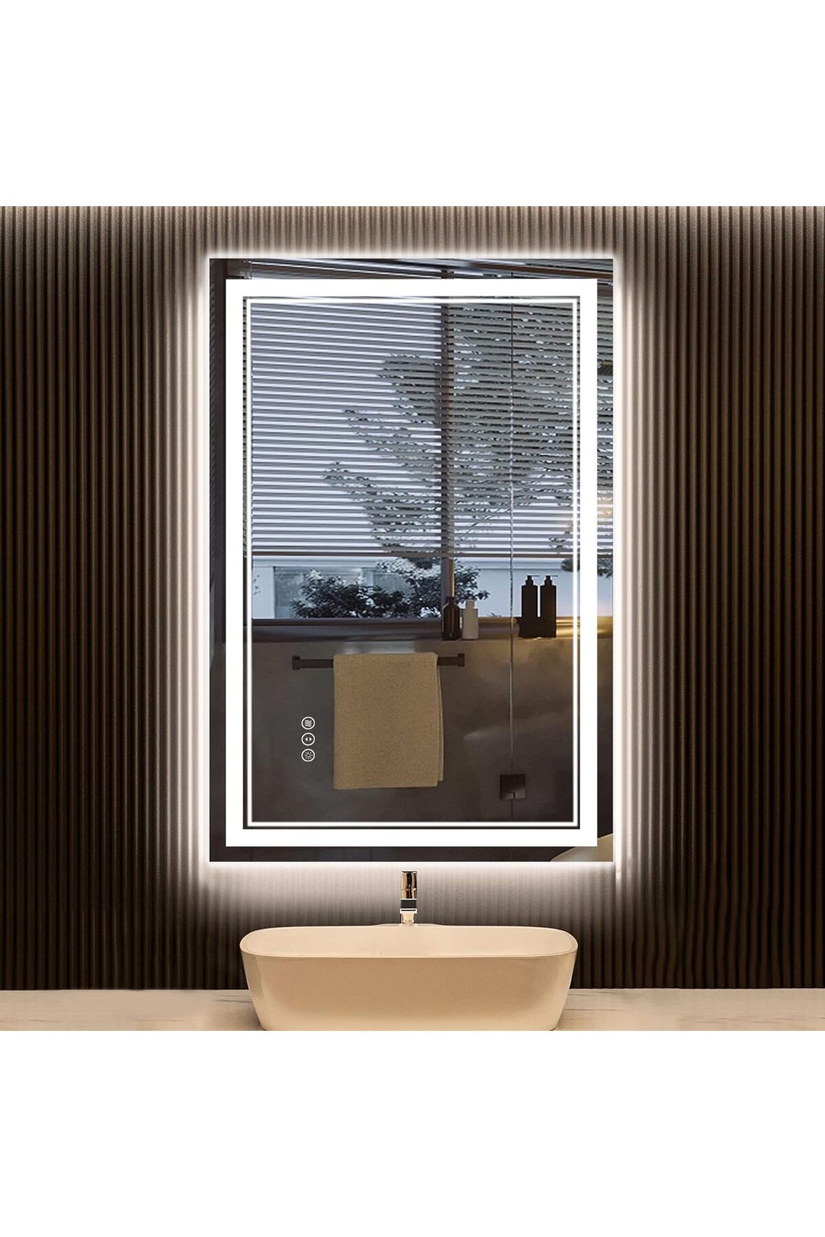 AWANDEE Güçlü Aydınlatma ve Akıllı İşlevlerle Donatılmış LED Banyo Aynası: Ön ve Arkadan Aydınlatmalı