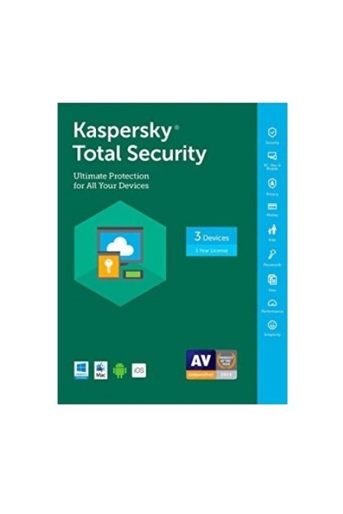 Kaspersky Total Security ( 3 Cihaz ) 1 Yıl Lisans