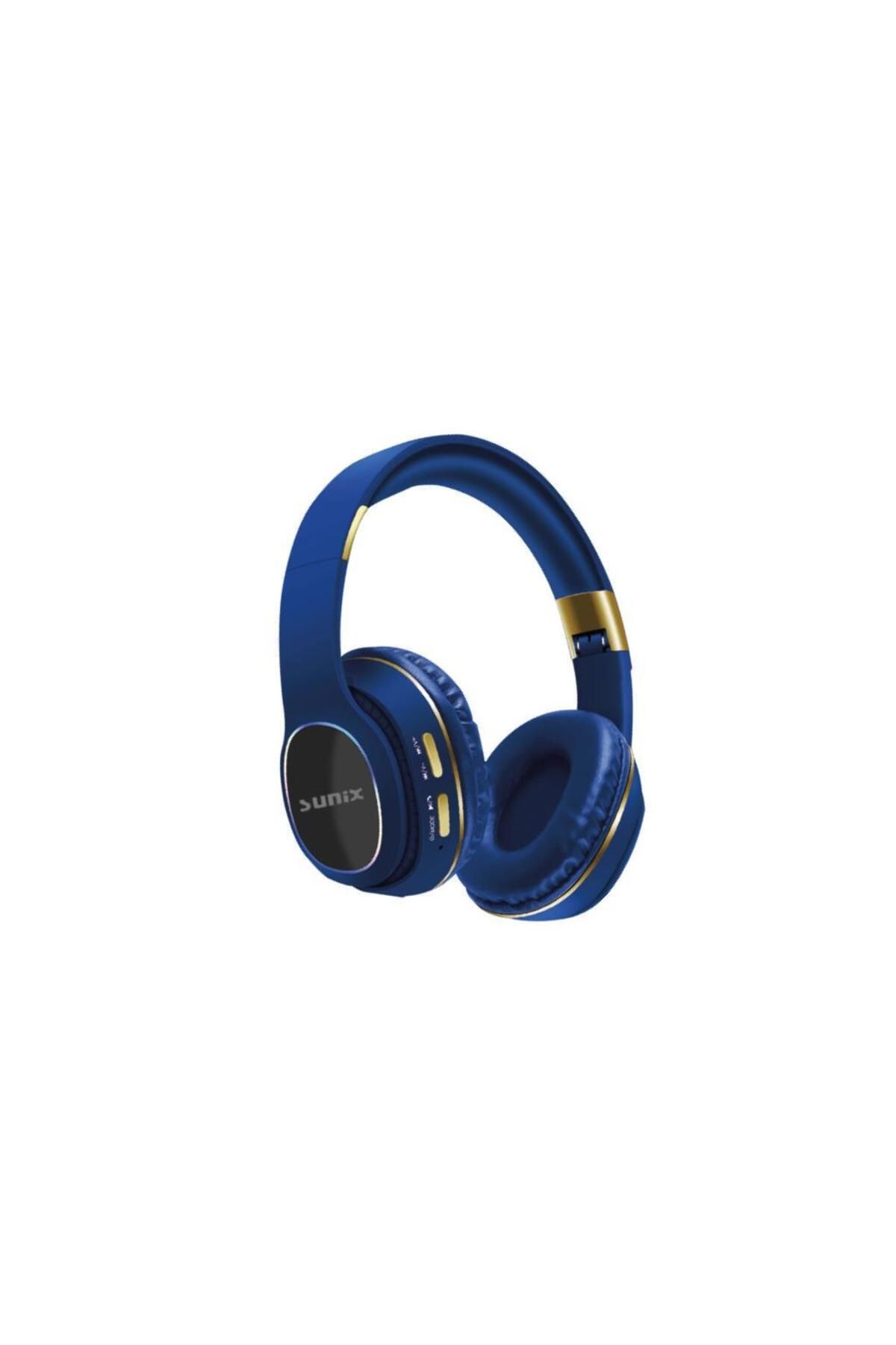 Sunix Wireless 5.0 Süper Bass Kulak Üstü Bluetooth Kulaklık Mavi Blt-26