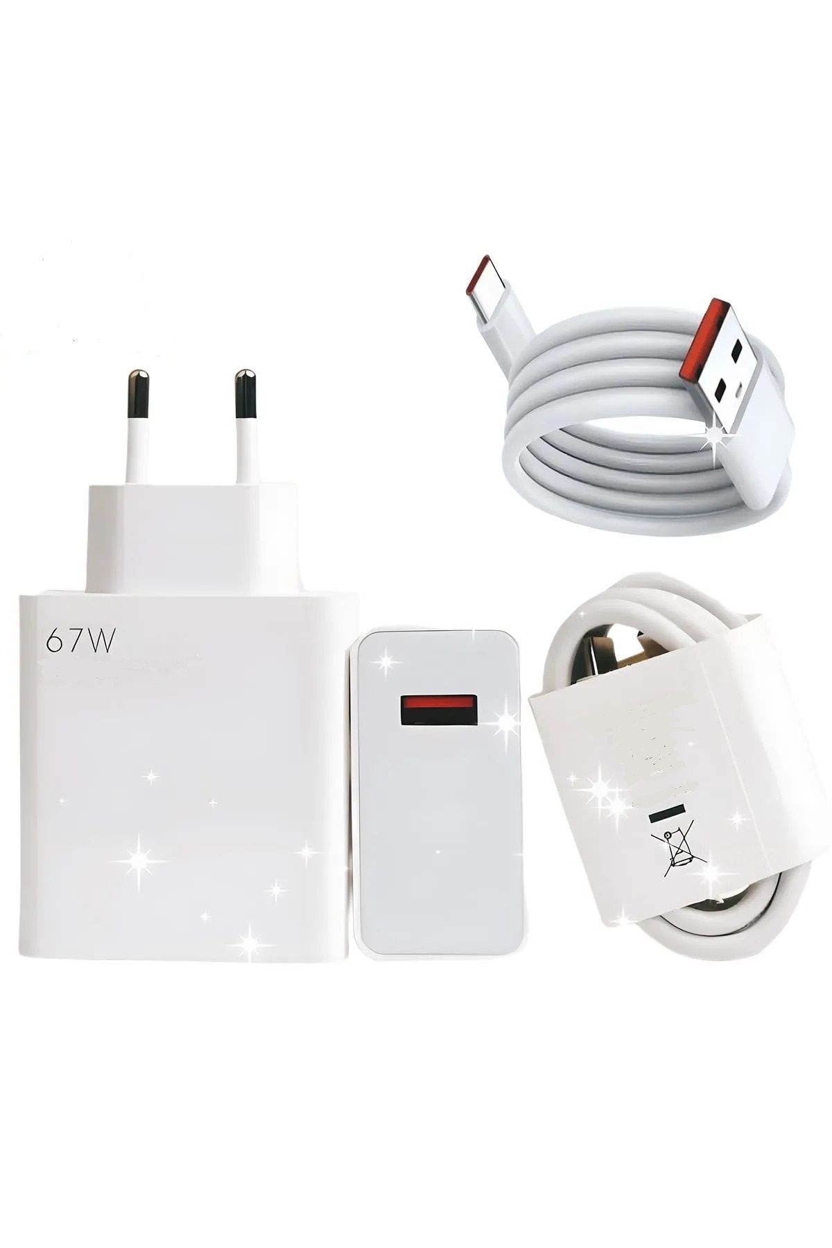 Genel Markalar Type-c 67w (WATT) Ultra Hızlı Şarj Aleti Adaptör Kablo Set