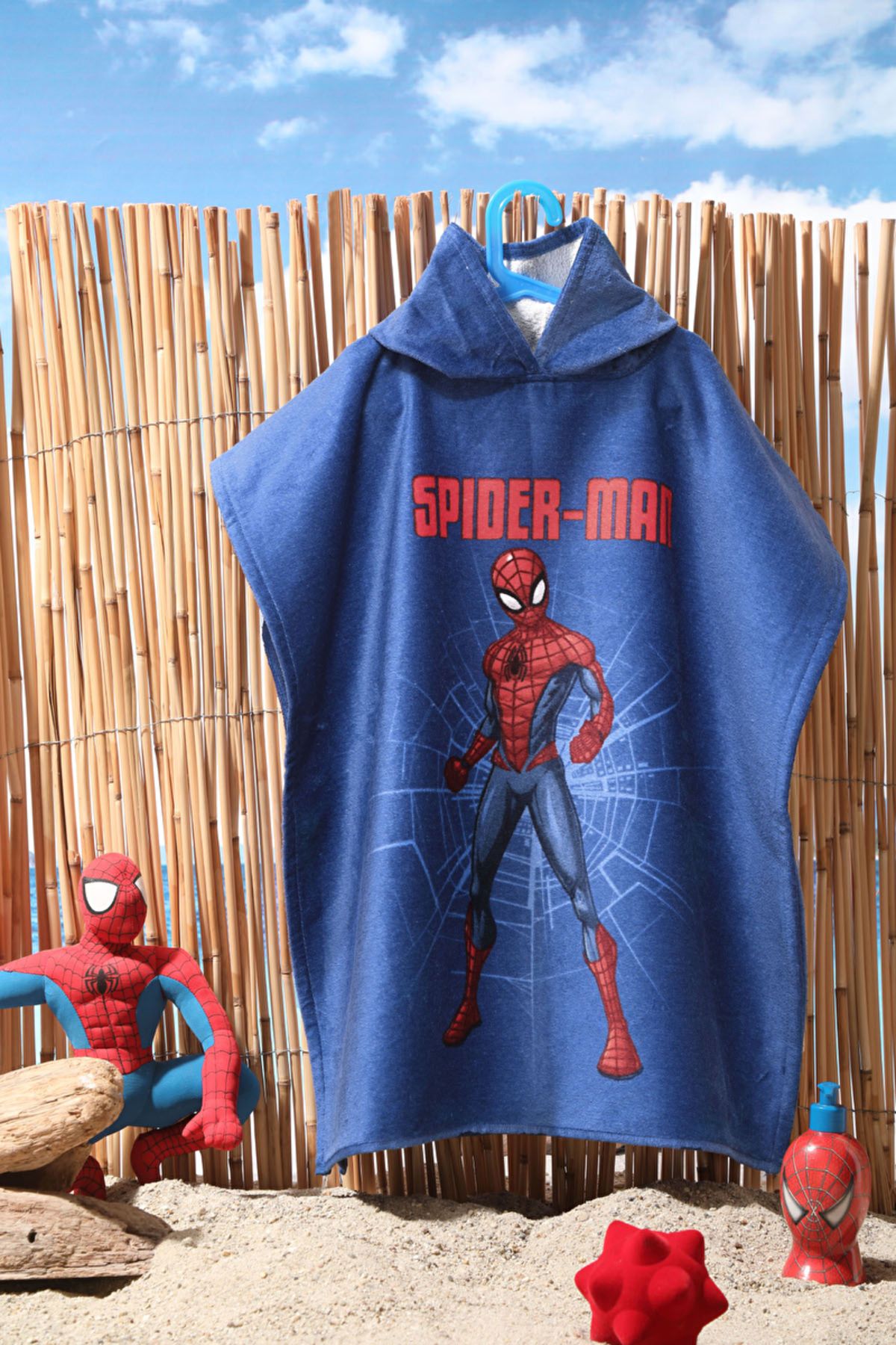 Özdilek Spiderman Web Disney Lisanslı Kadife Çocuk Panço 4/9 Yaş