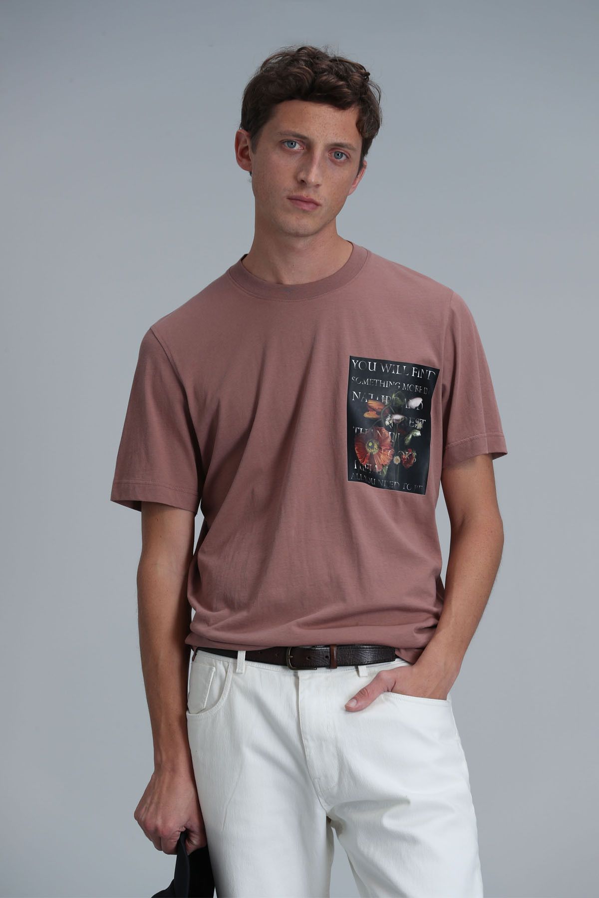 Lufian Erkek Exotıc Modern Grafik T-Shirt 111020202 Tarçın