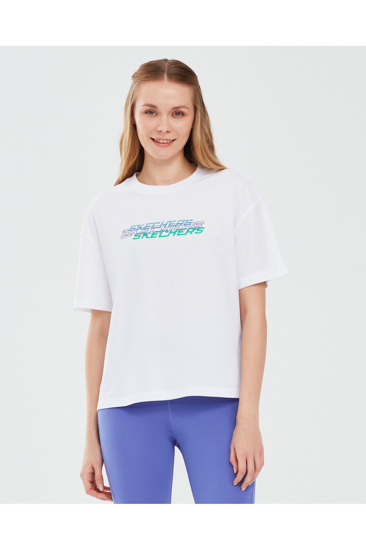 Skechers Graphic T-shirt W Short Sleeve Kadın Beyaz Tshirt S241199-100