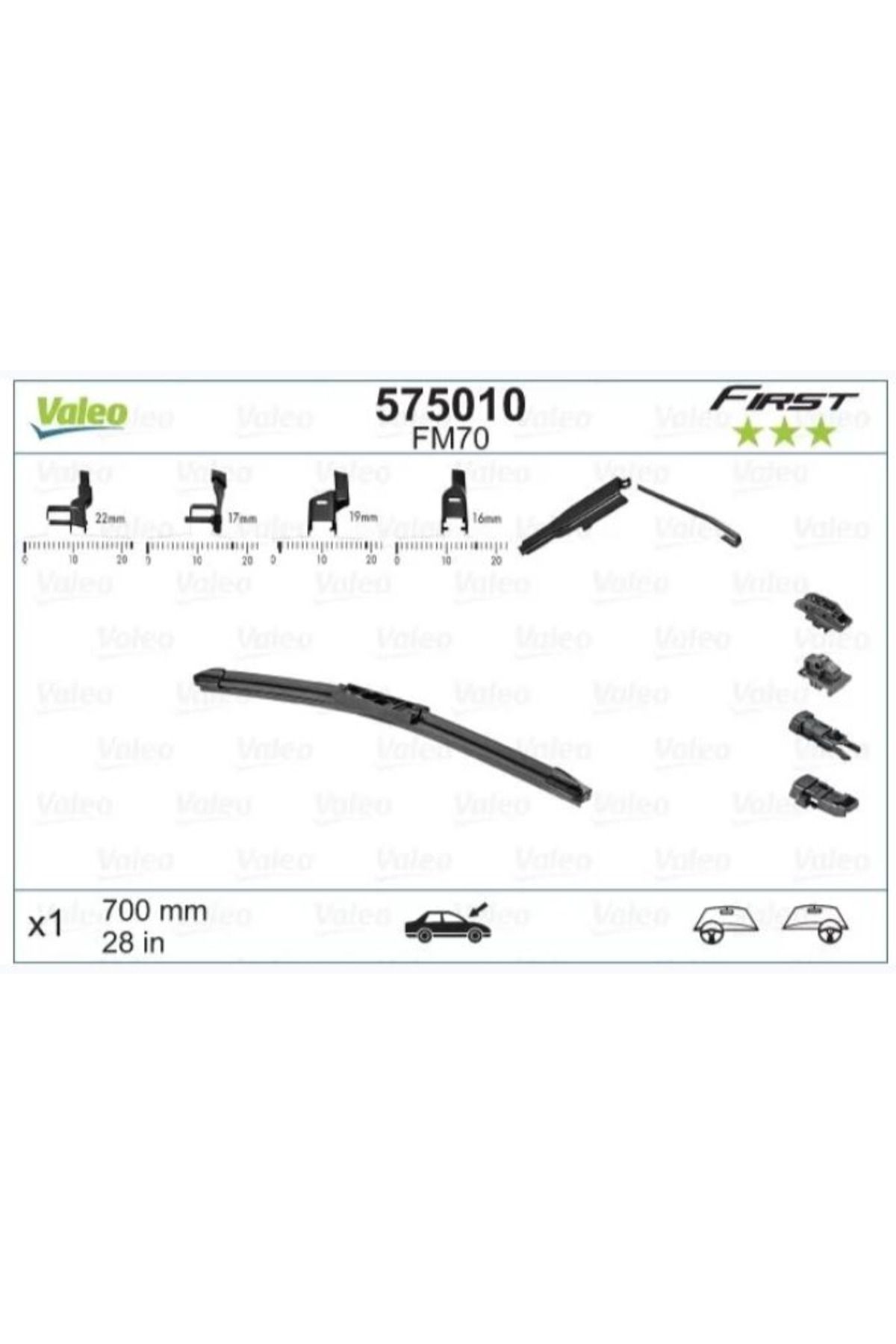 Valeo Fırst Multıconnectıon Flat Blade (MUZ TIPI) Sılecek (UNIVERSAL) Flat Blade Fm70 (X1) (700 MM) -