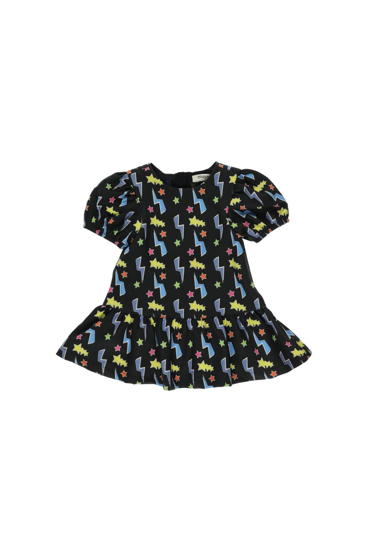 Panço Kız Bebek Karpuz Kollu Renkli Baskılı Elbise
