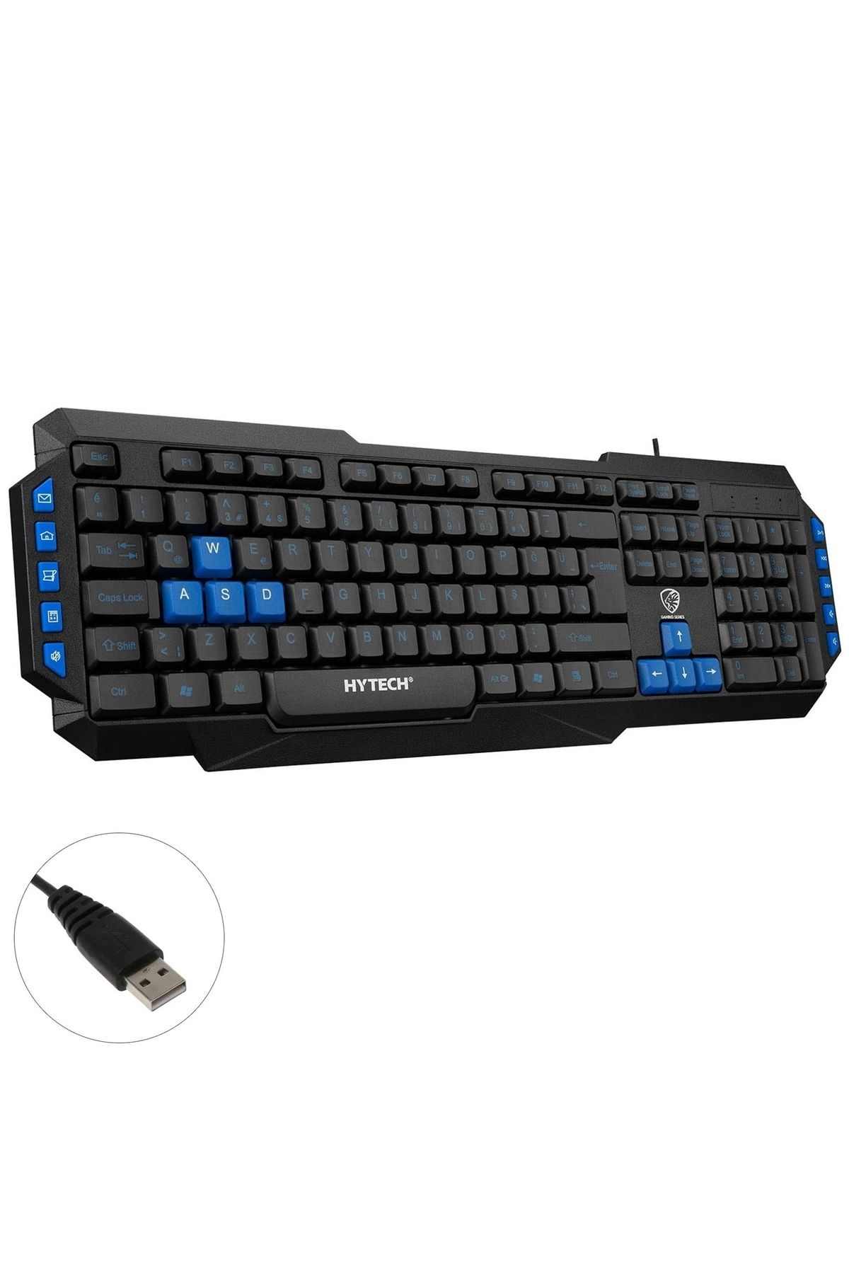 Hytech Hyk-46 Gamy Combo Siyah Usb Mavi Tuşlu Q Gaming Oyuncu Klavye + Mouse Set