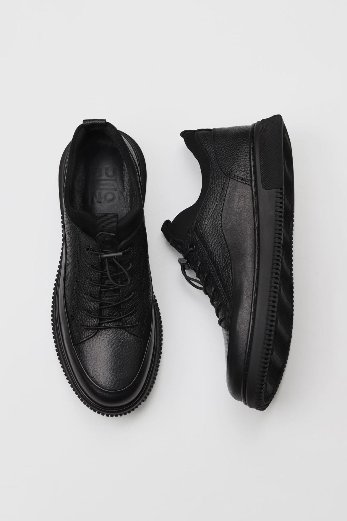Bueno Shoes Siyah Atlas-flotter Deri Erkek Günlük Ayakkabı