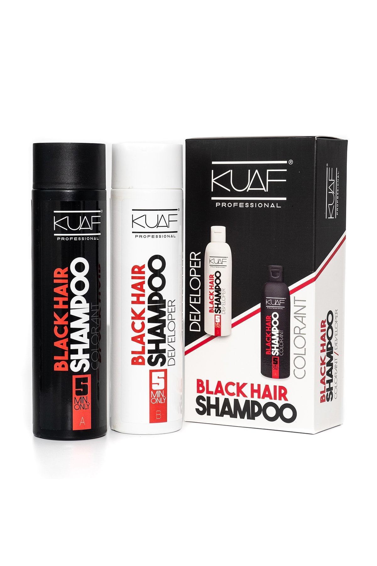 Kuaf Siyah Boya Şampuanı Saç Sakal Siyahlaştaştırıcı Set 500ml