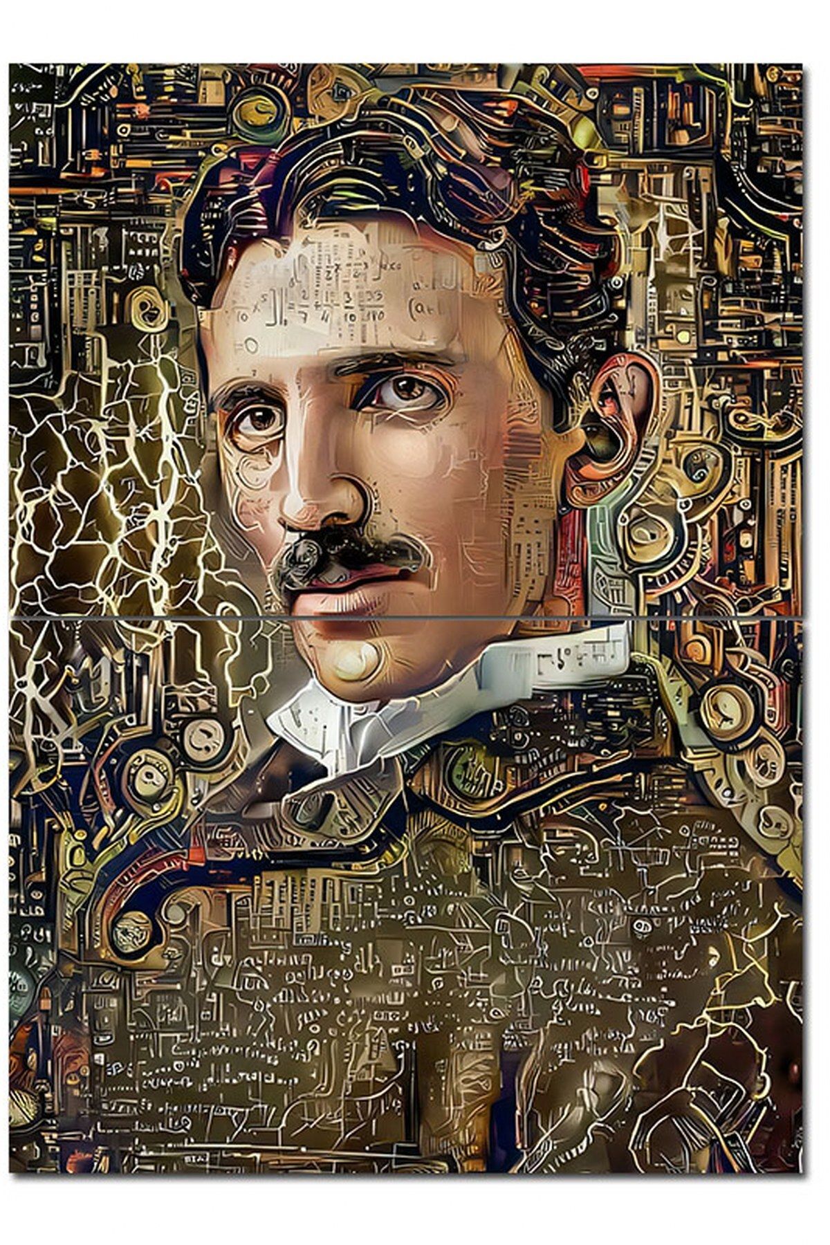Tablomega Nikola Tesla Hediyelik Mdf Tablo 70cmX 100cm