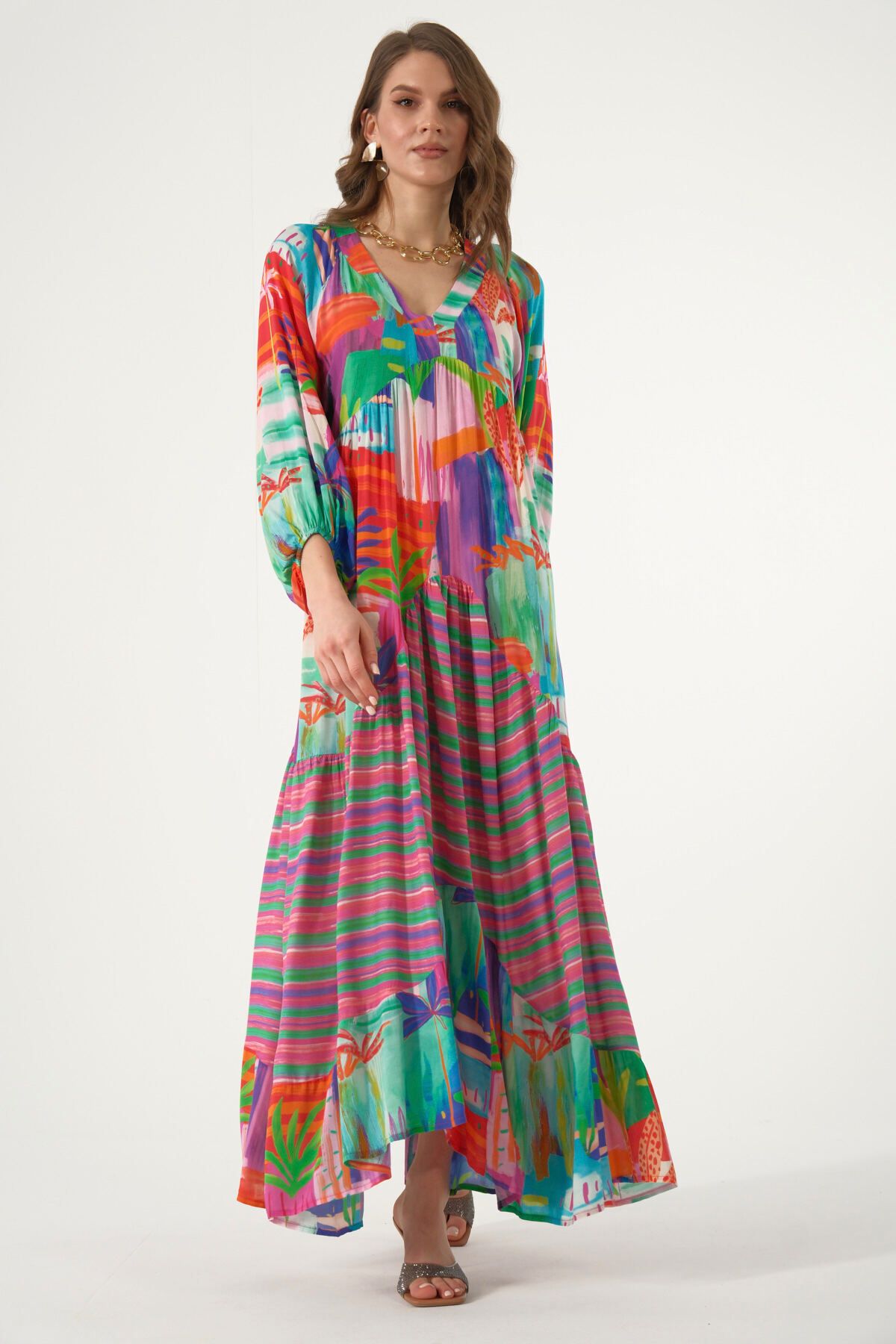 ABBRA Kadın Çisem Model %100 Pamuk Yazlık Elbise
