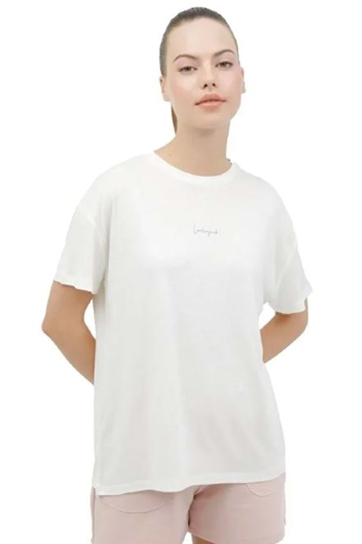 Lumberjack Wl Calı 11lam102 Ekru Kadın Kısa Kol T-shirt Kadın Tişört Beyaz