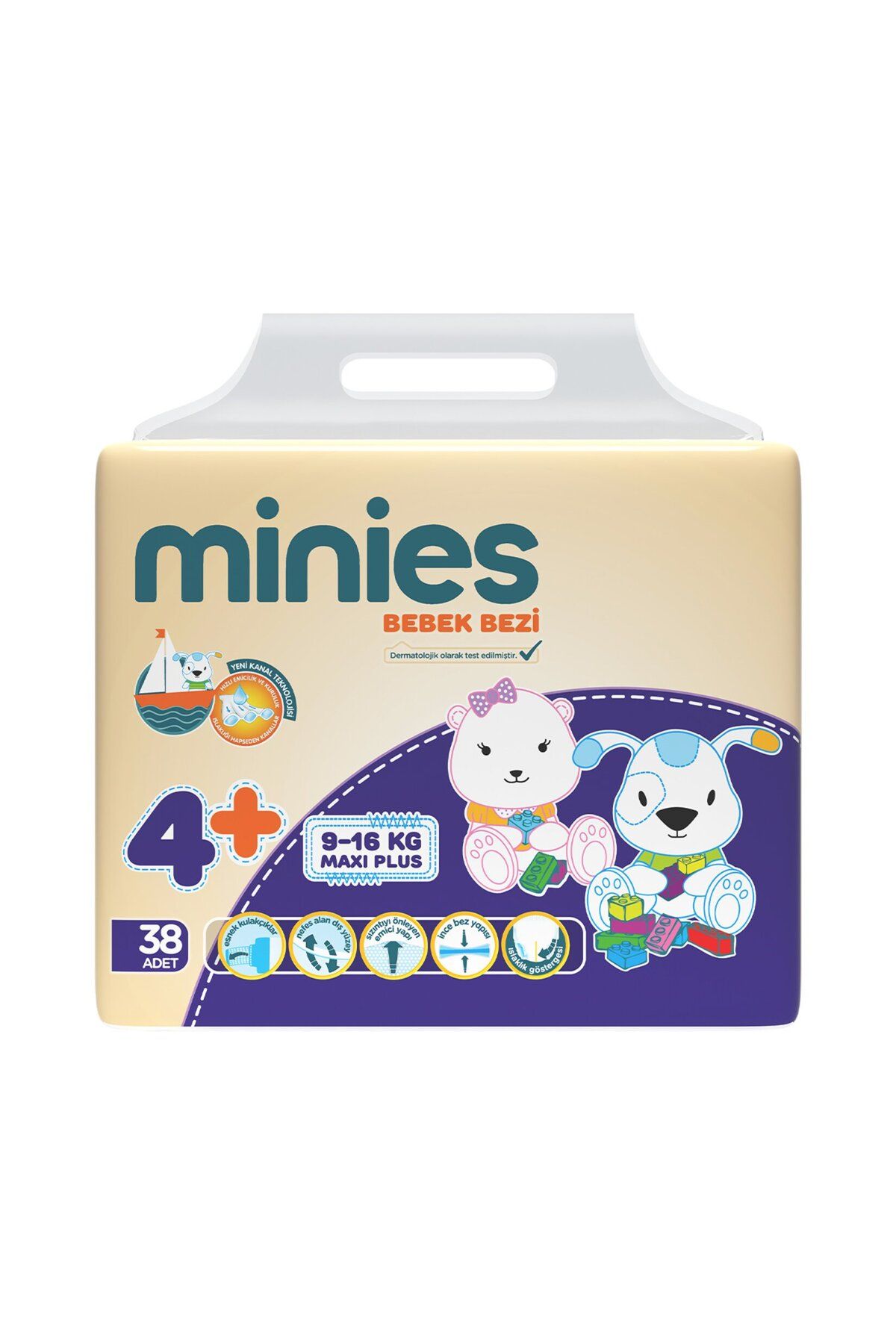 Minies Bebek Bezi Maxiplus 4 No 9-16 Kg 38 Adet